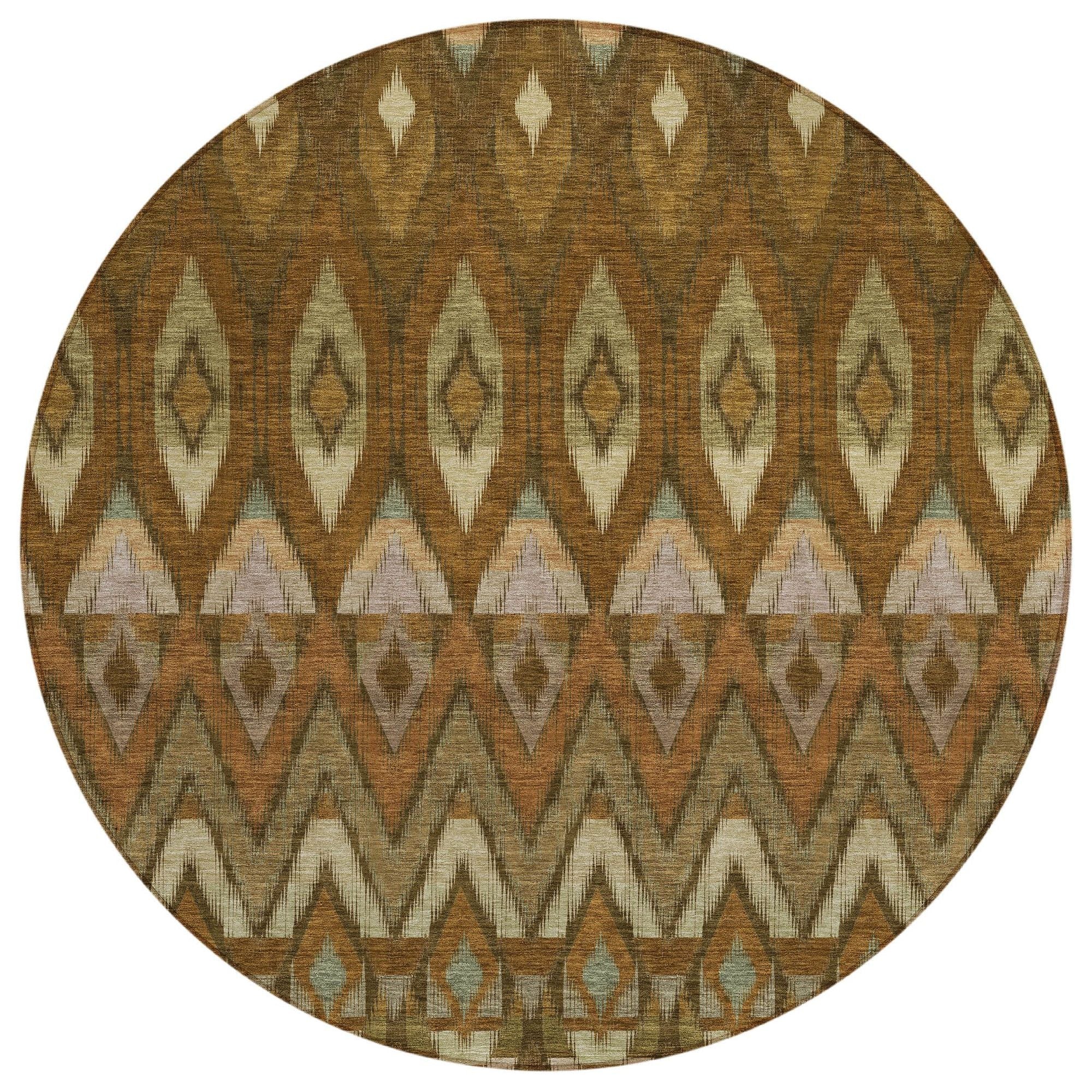 Machine Washable Brown Rug - Indoor / Outdoor - Kids / Pet Friendly Southwest Print Rug