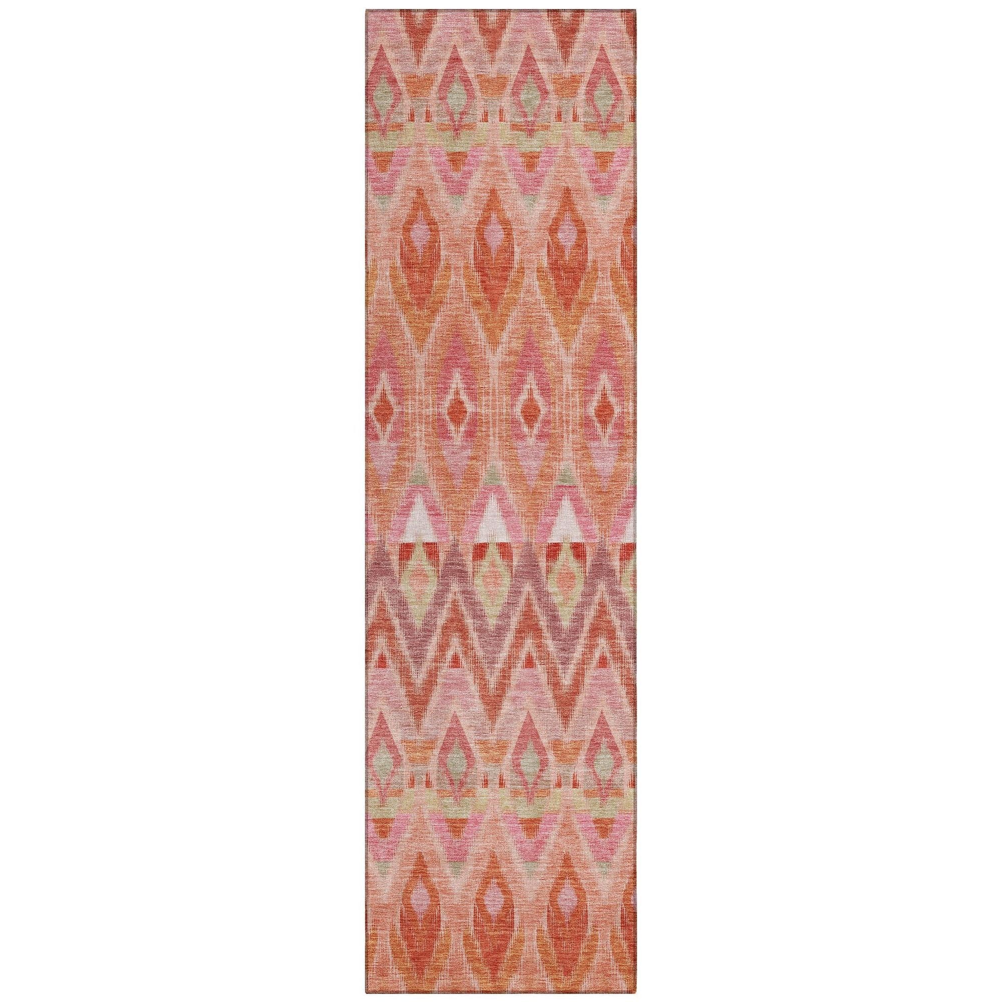 Machine Washable Pink Rug - Indoor / Outdoor - Kids / Pet Friendly Southwest Print Rug