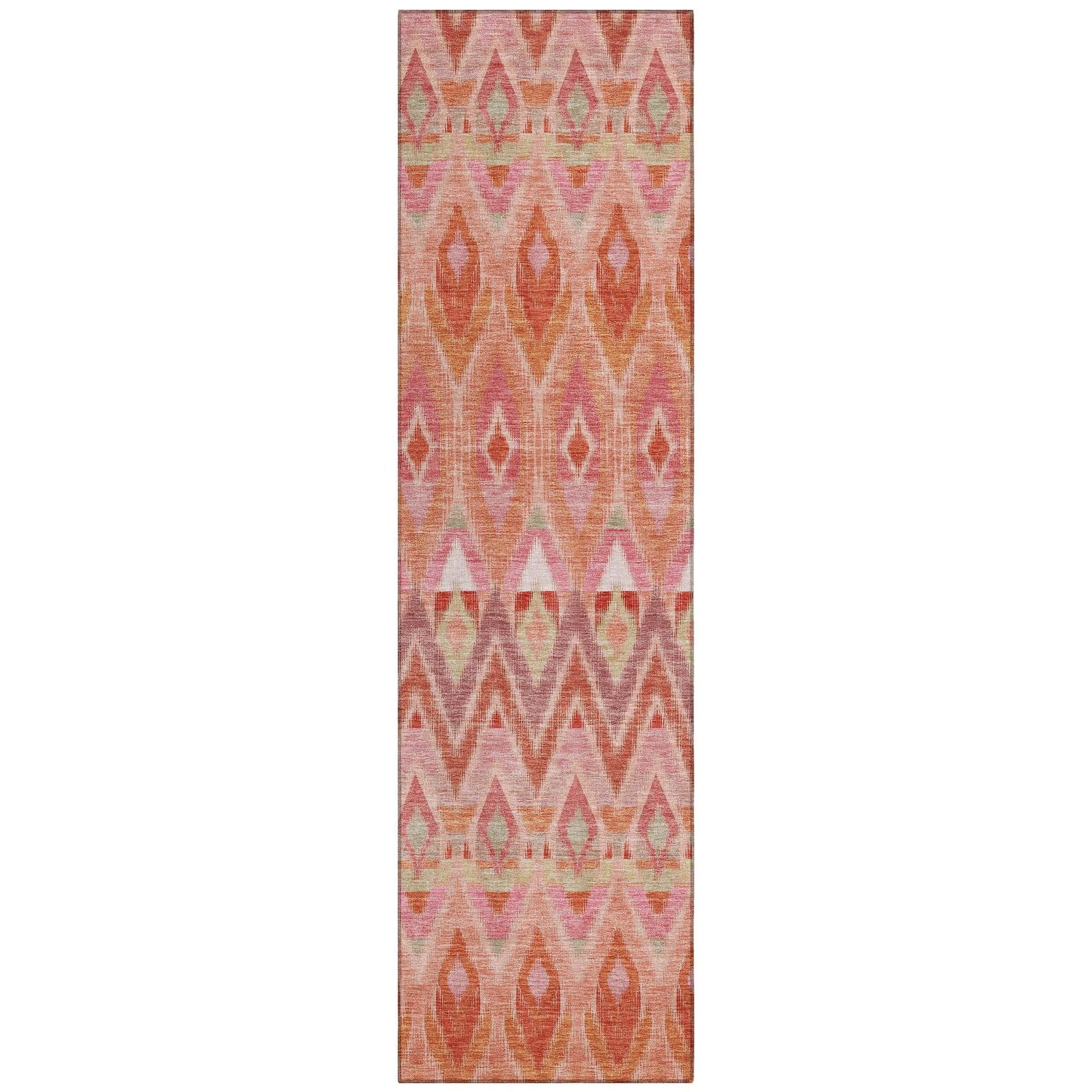Machine Washable Pink Rug - Indoor / Outdoor - Kids / Pet Friendly Southwest Print Rug