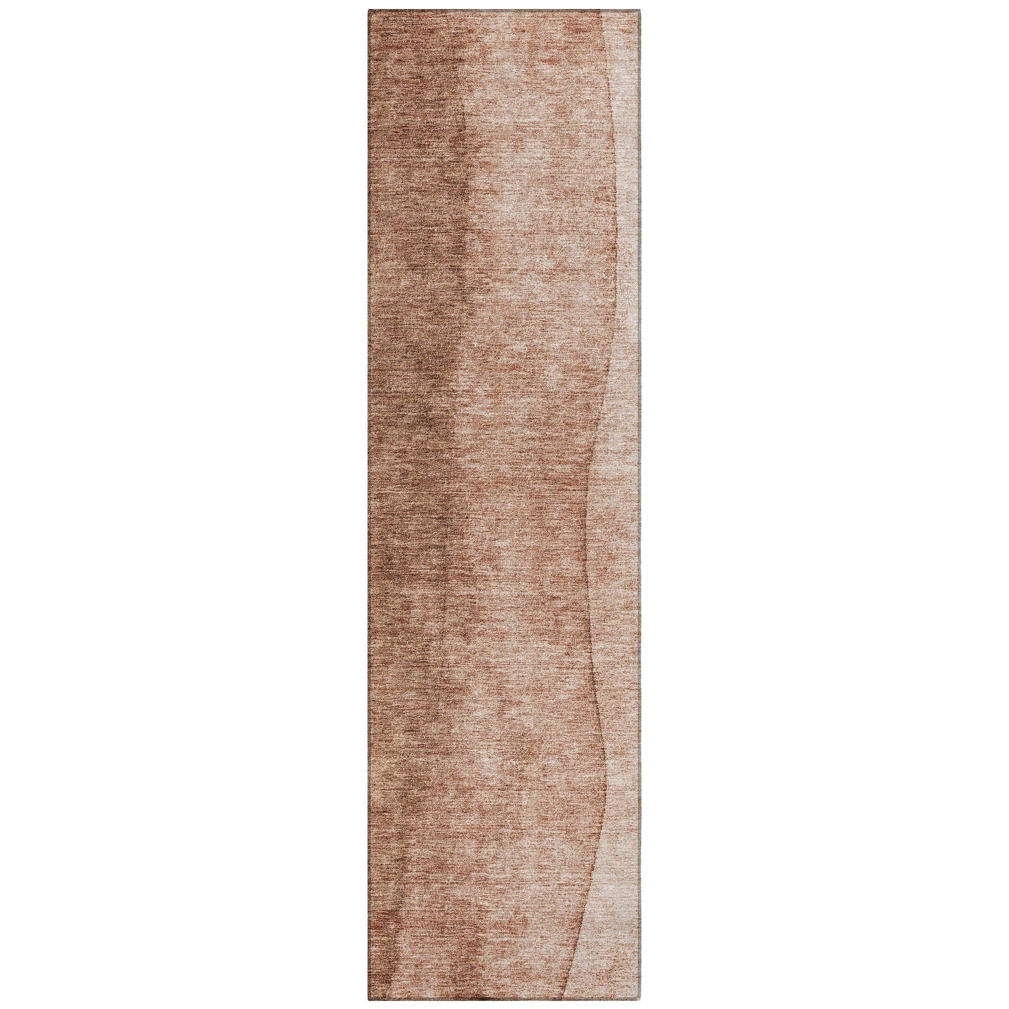 Machine Washable Brown Rug - Indoor / Outdoor - Kids / Pet Friendly Ombre Print Rug