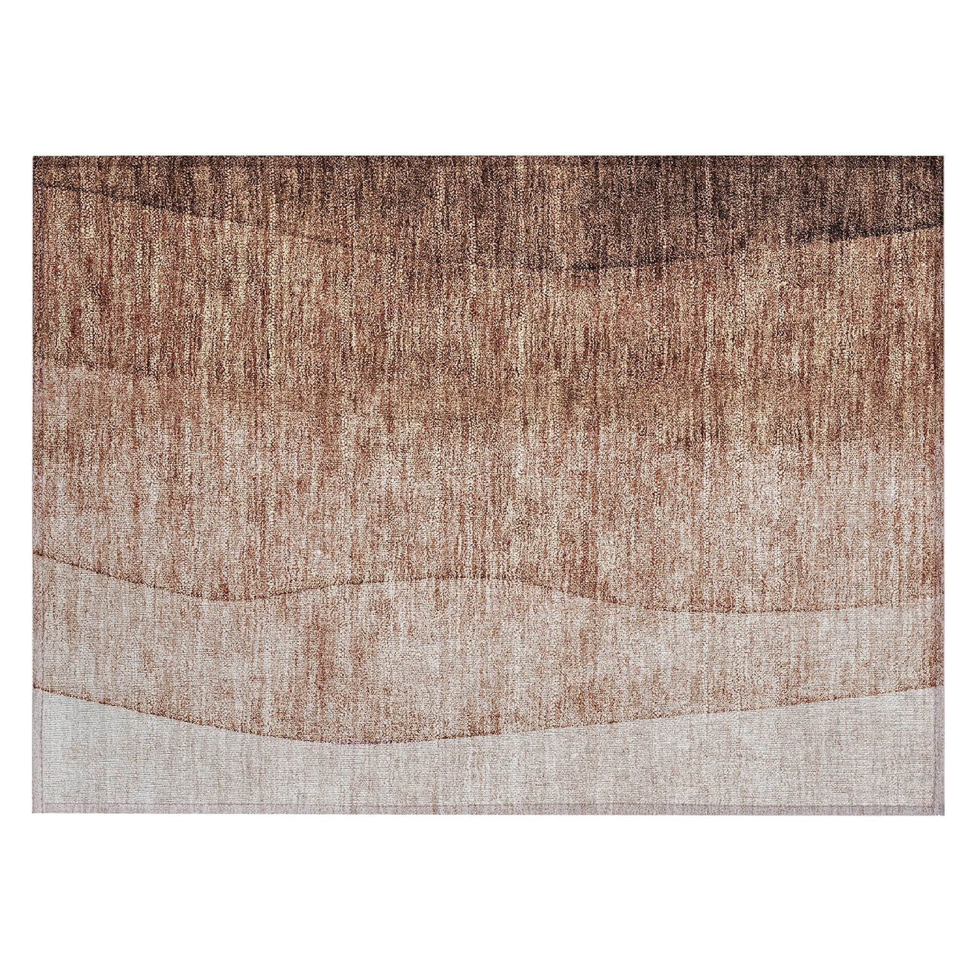 Machine Washable Brown Rug - Indoor / Outdoor - Kids / Pet Friendly Ombre Print Rug