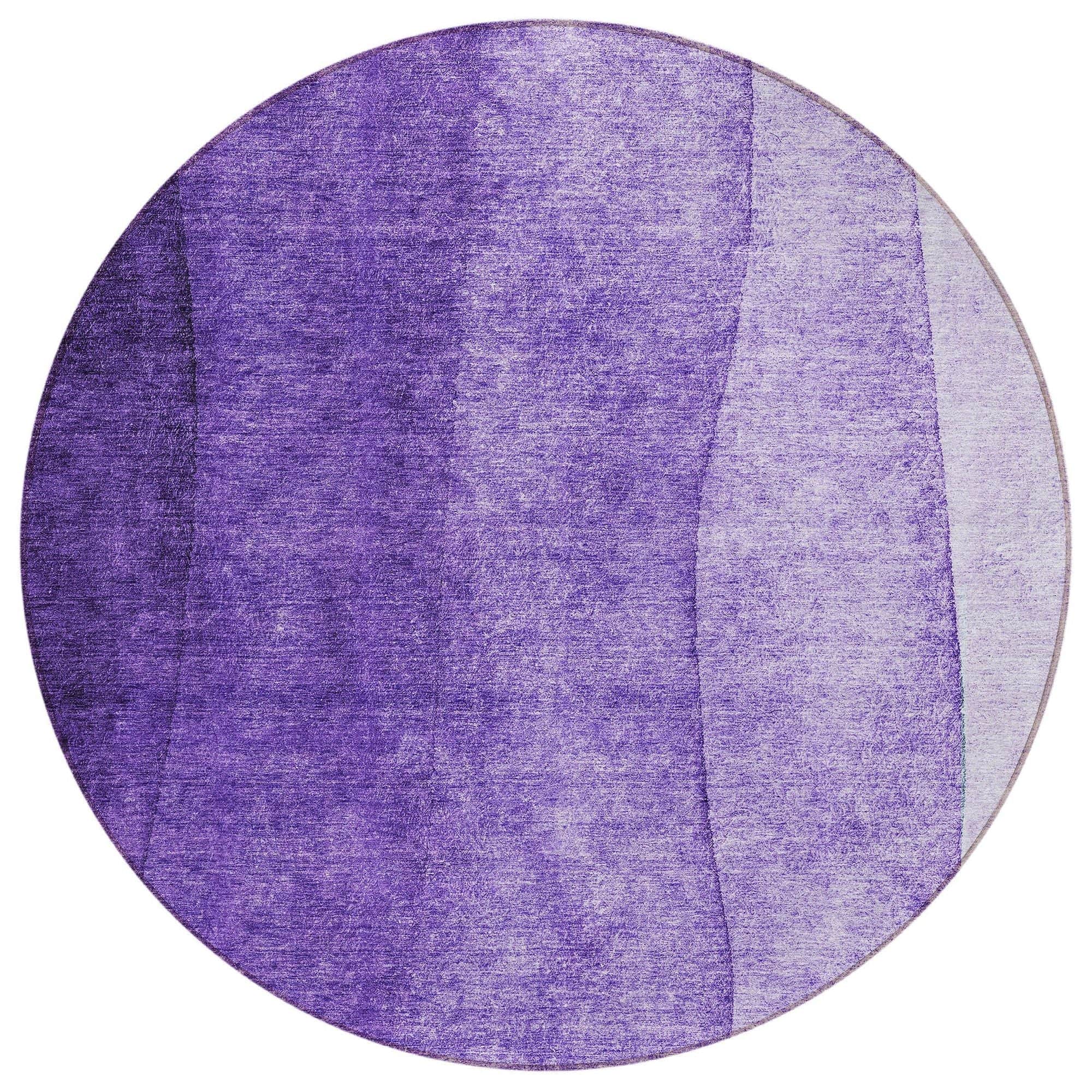 Machine Washable Purple Rug - Indoor / Outdoor - Kids / Pet Friendly Ombre Print Rug