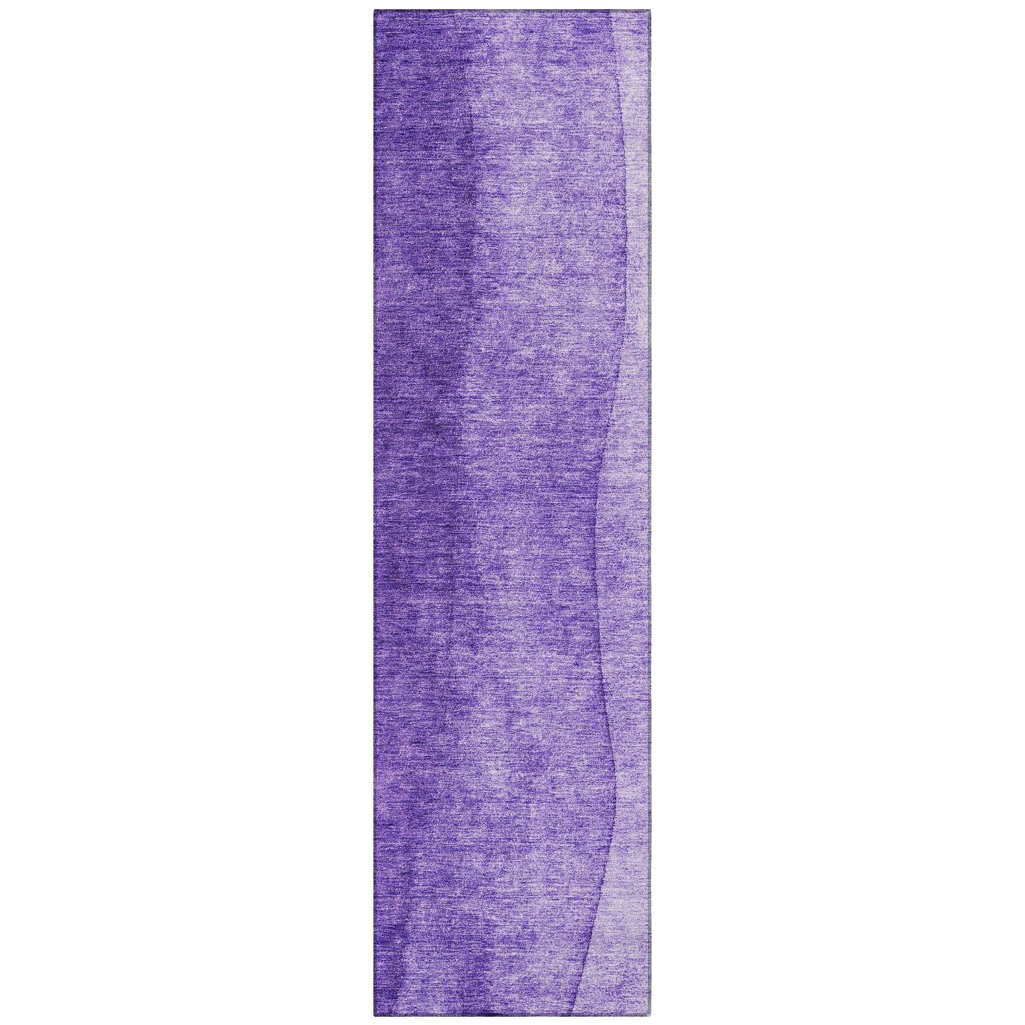 Machine Washable Purple Rug - Indoor / Outdoor - Kids / Pet Friendly Ombre Print Rug