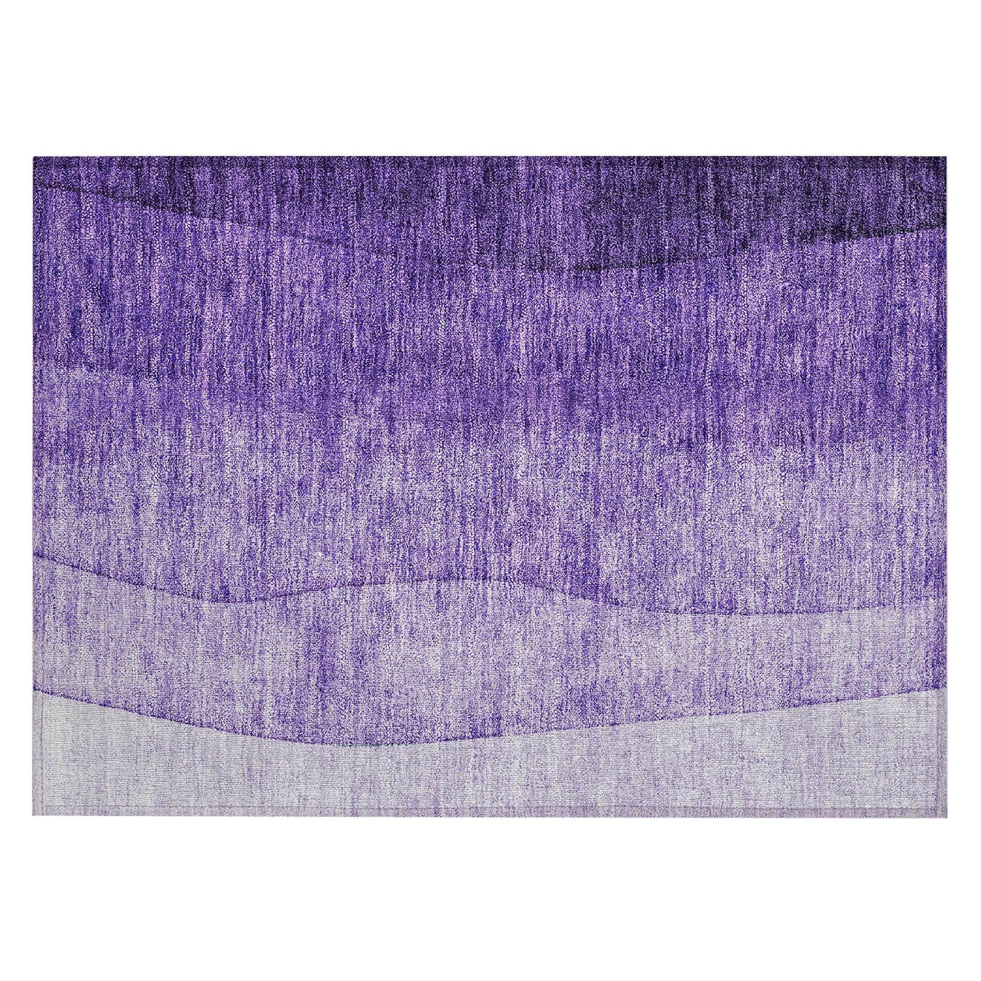 Machine Washable Purple Rug - Indoor / Outdoor - Kids / Pet Friendly Ombre Print Rug