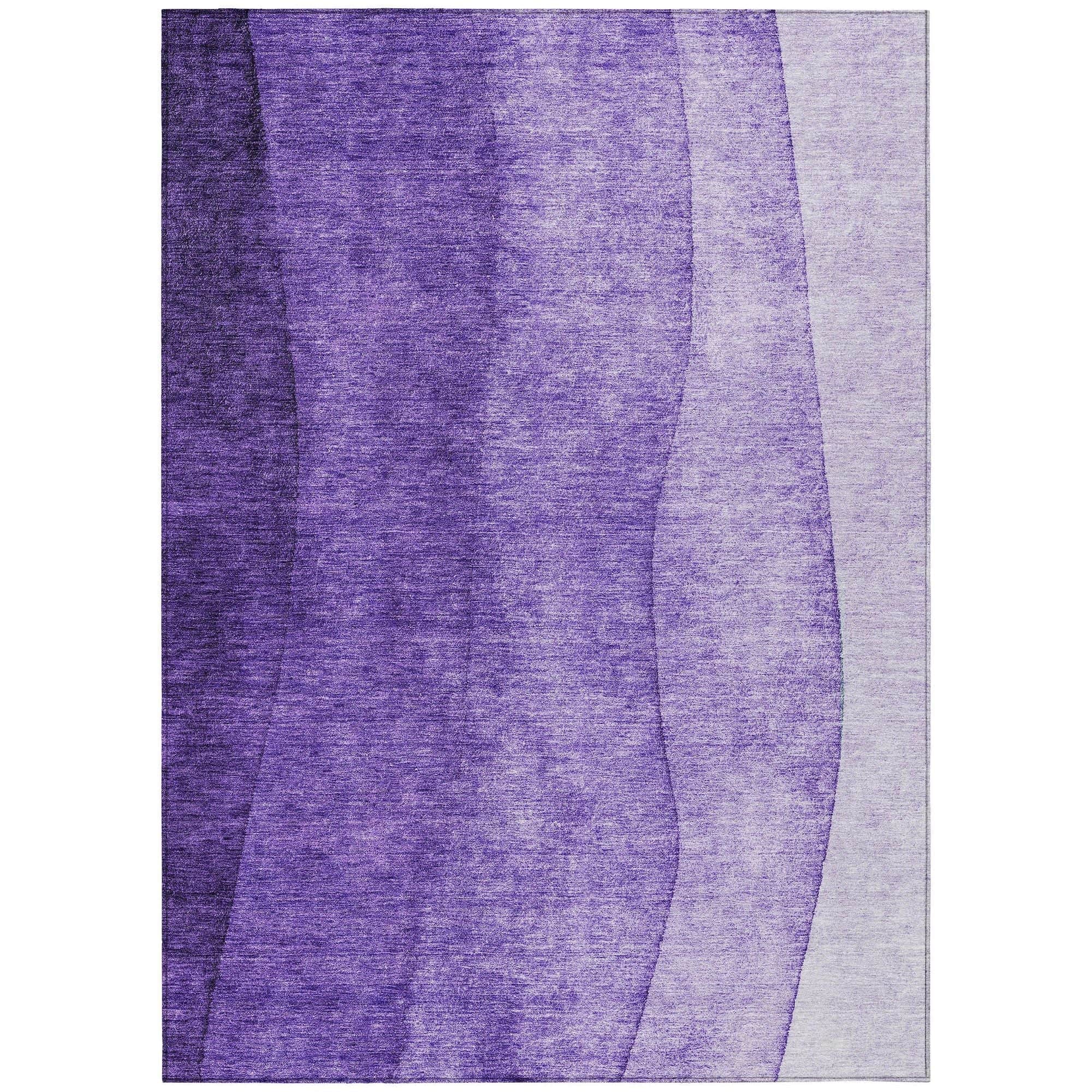 Machine Washable Purple Rug - Indoor / Outdoor - Kids / Pet Friendly Ombre Print Rug