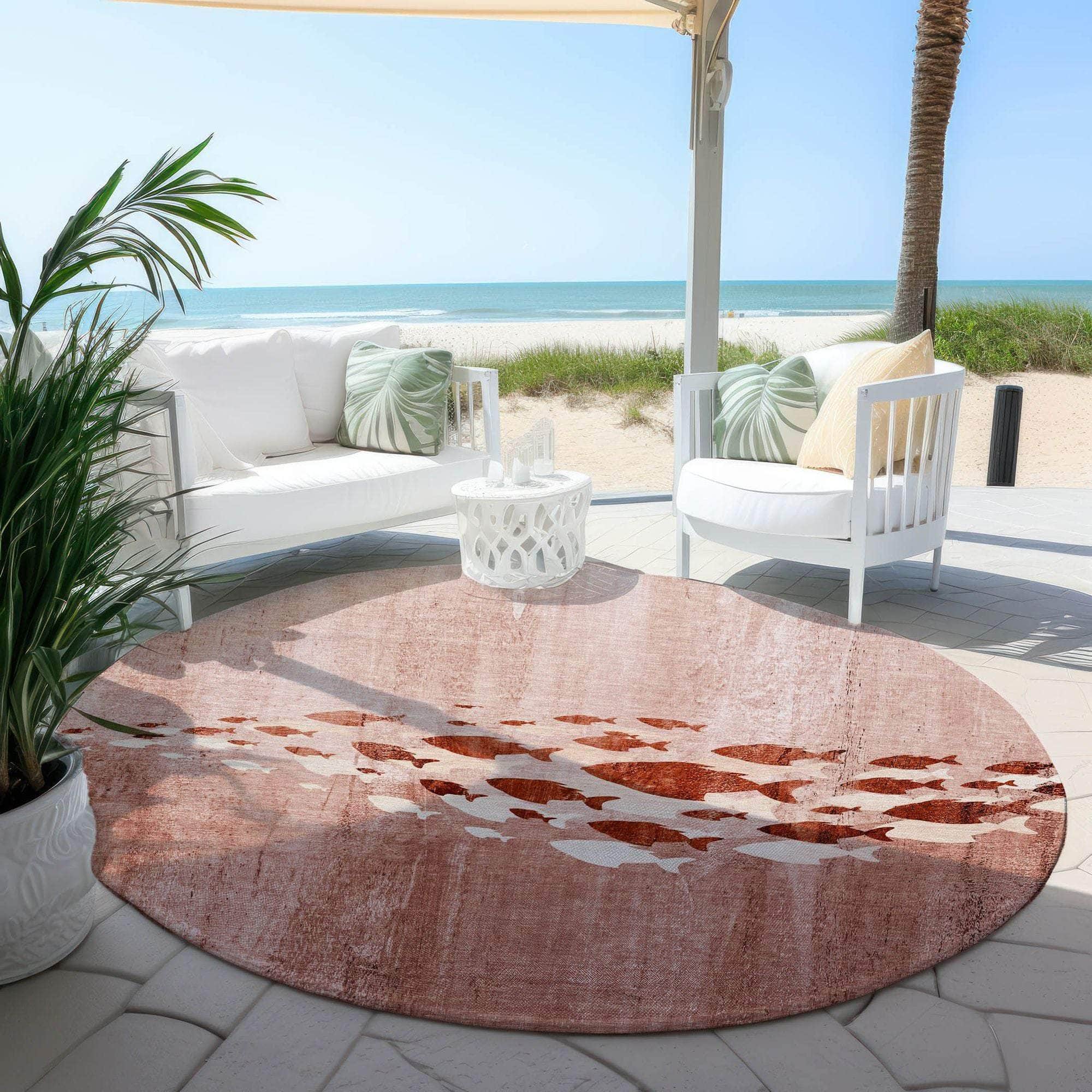 Machine Made ACN627 Terracotta Orange Rugs