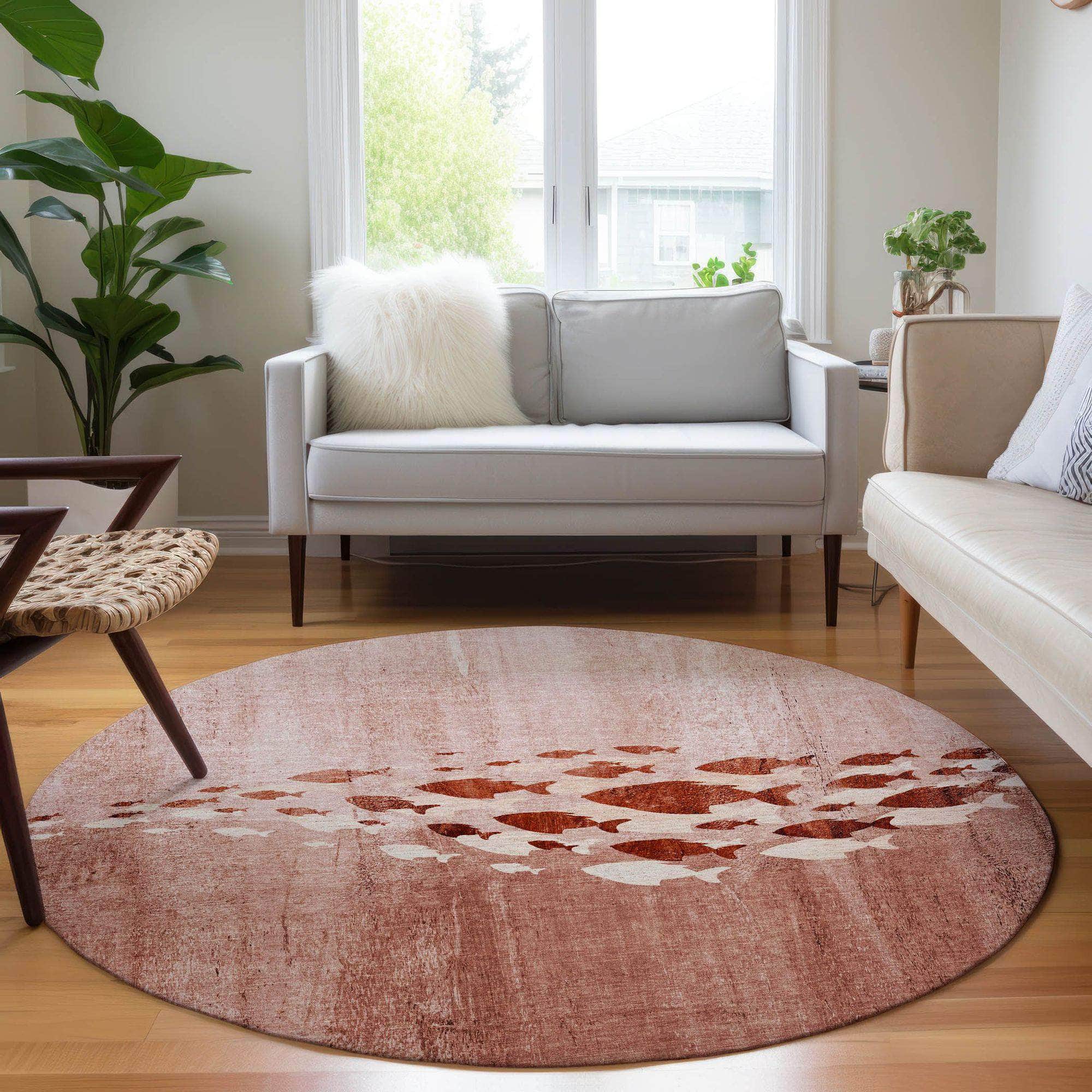 Machine Made ACN627 Terracotta Orange Rugs