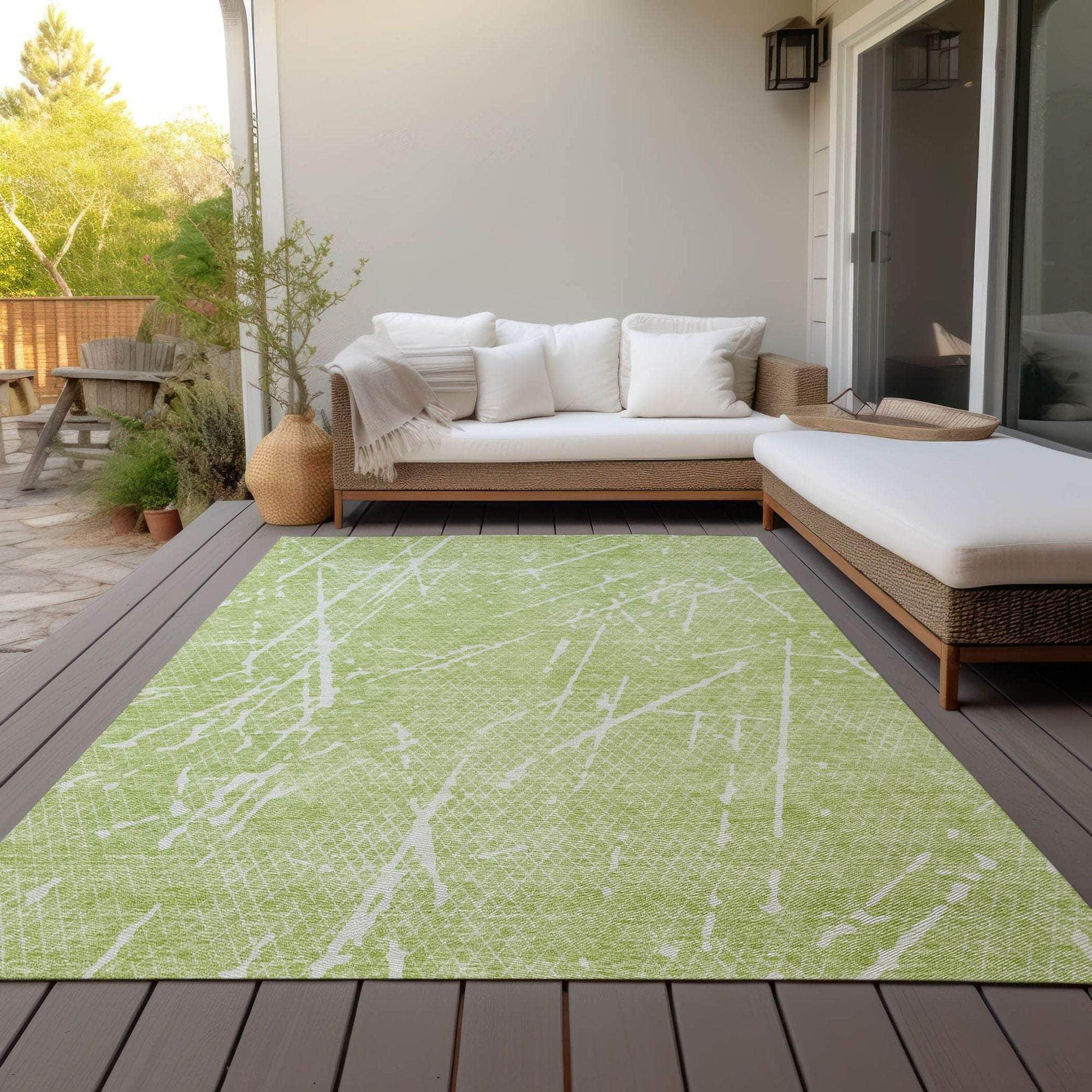 Machine Made ACN628 Aloe Green Rugs
