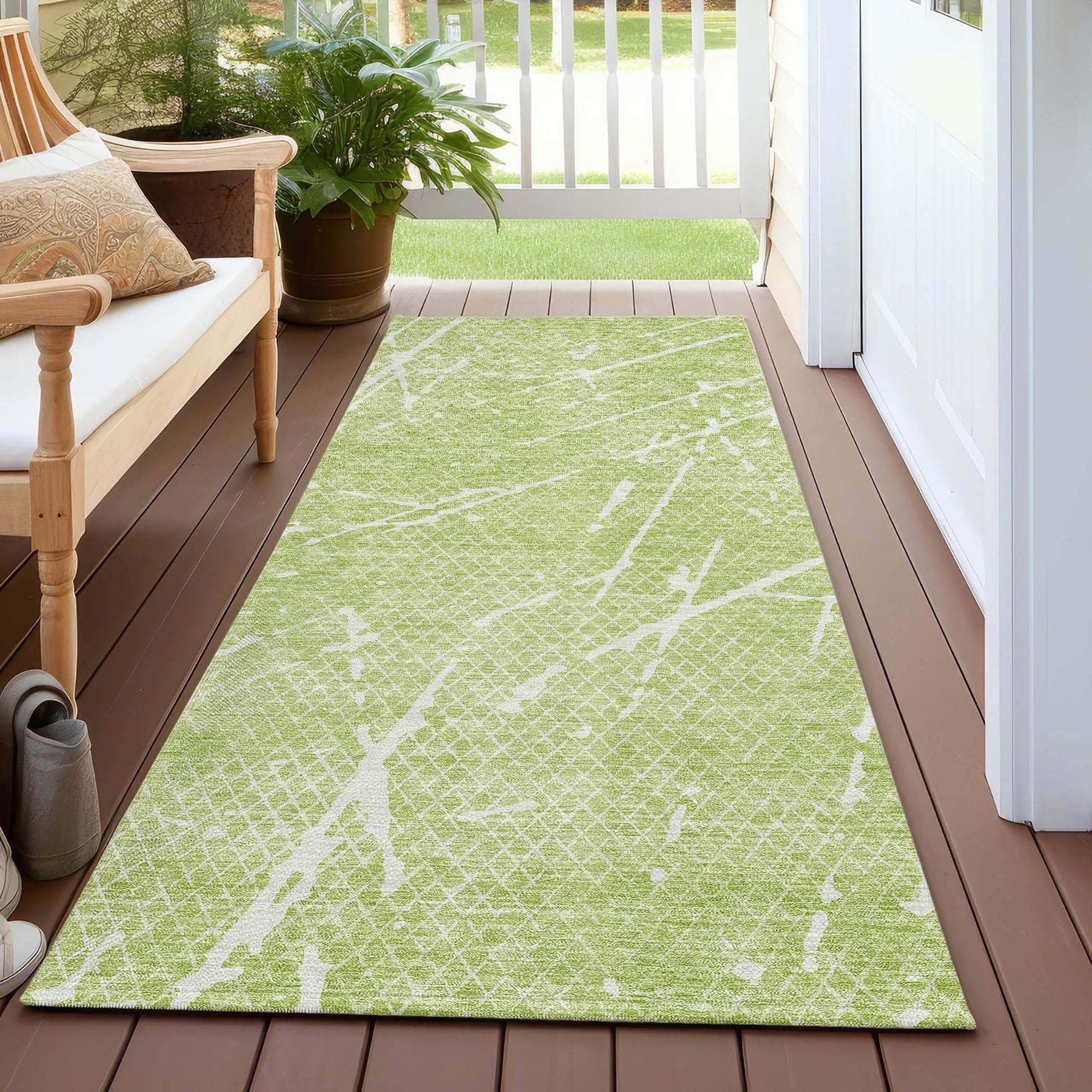 Machine Made ACN628 Aloe Green Rugs