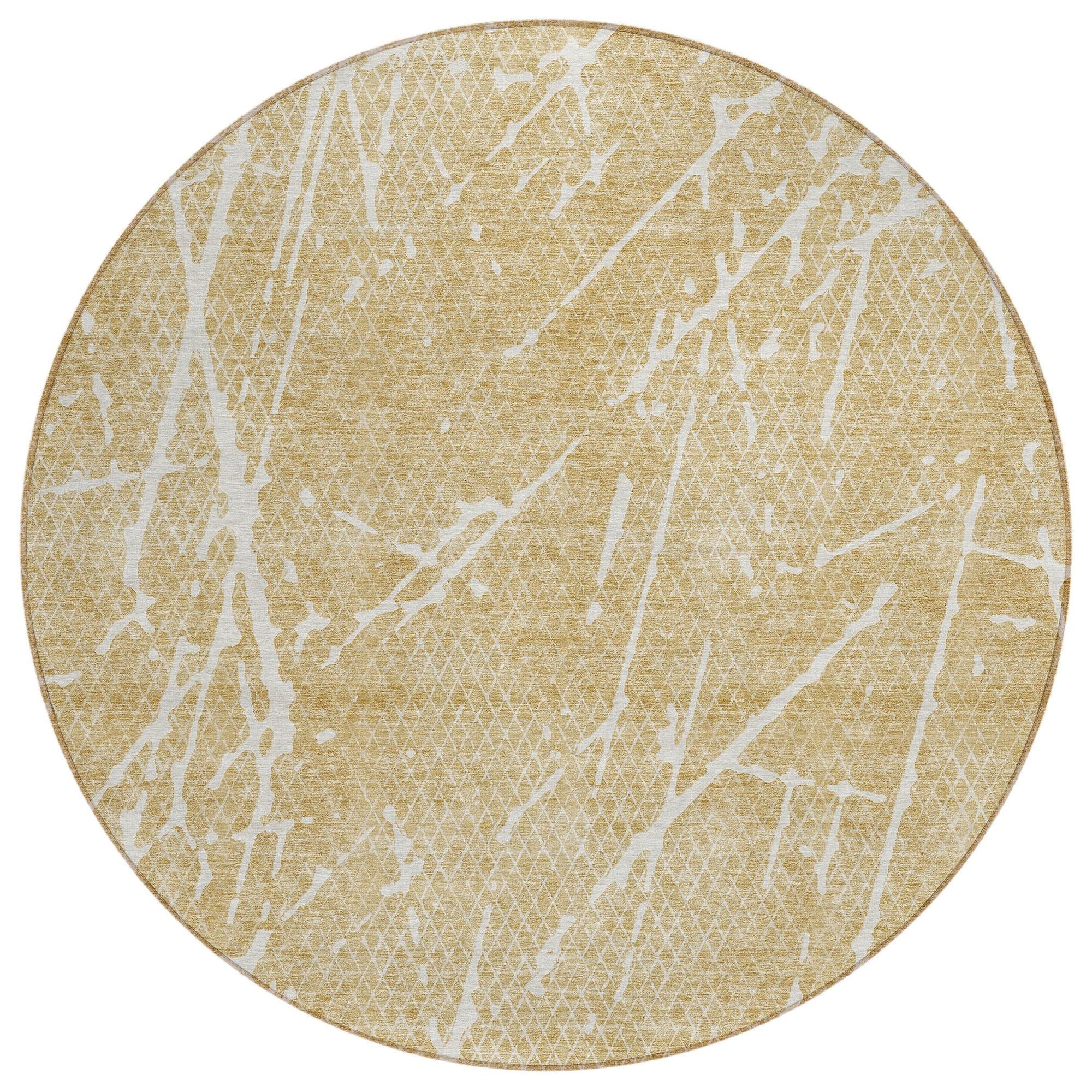 Machine Washable Beige Brown Rug - Indoor / Outdoor - Kids / Pet Friendly Lines Print Rug