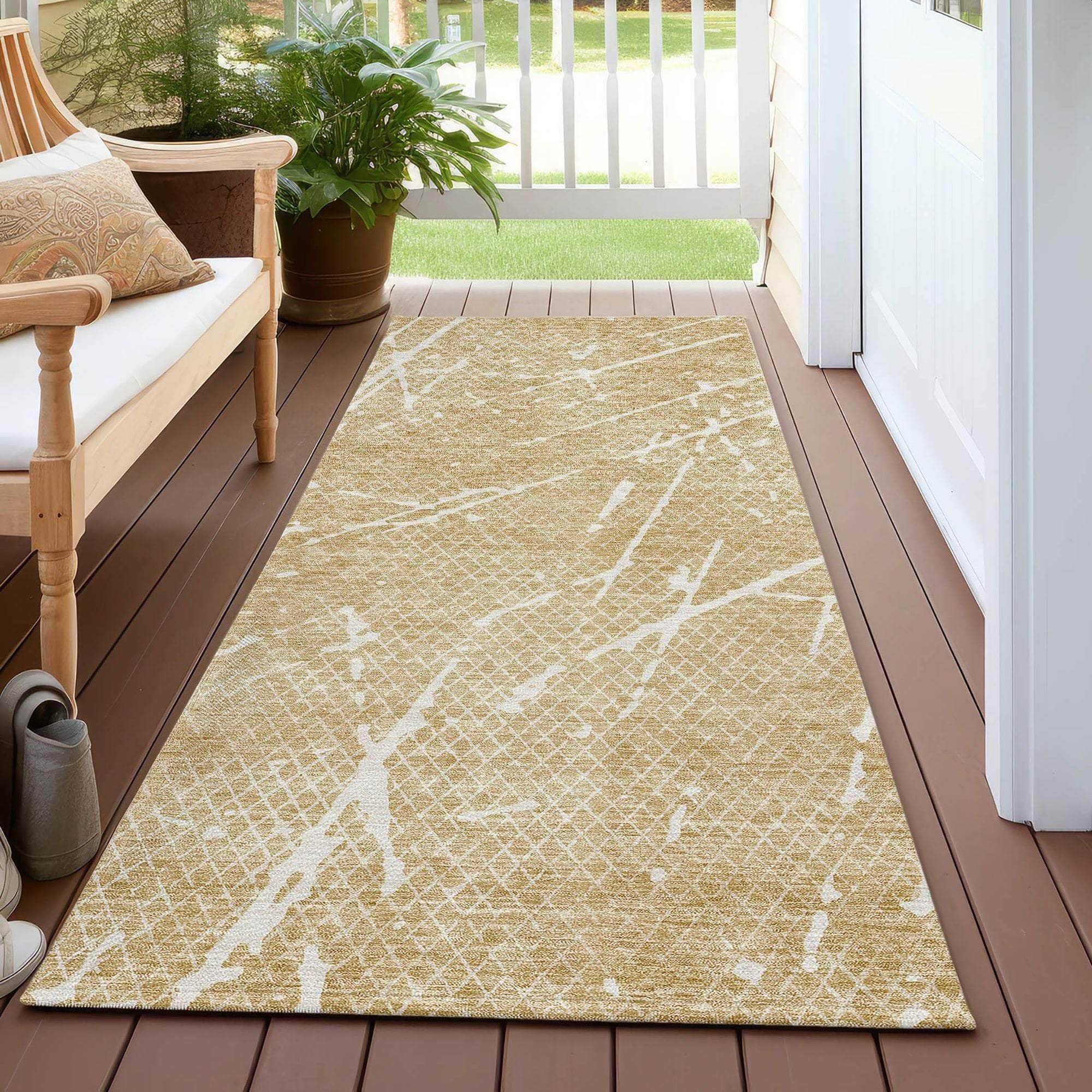 Machine Made ACN628 Beige Brown Rugs