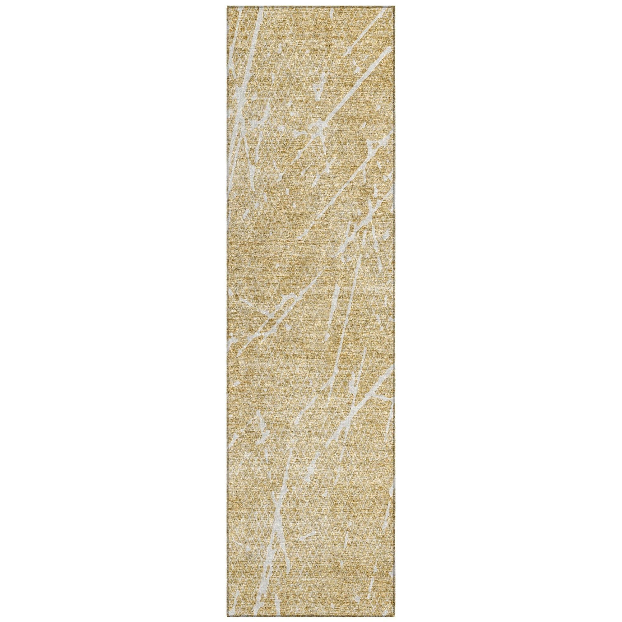 Machine Washable Beige Brown Rug - Indoor / Outdoor - Kids / Pet Friendly Lines Print Rug