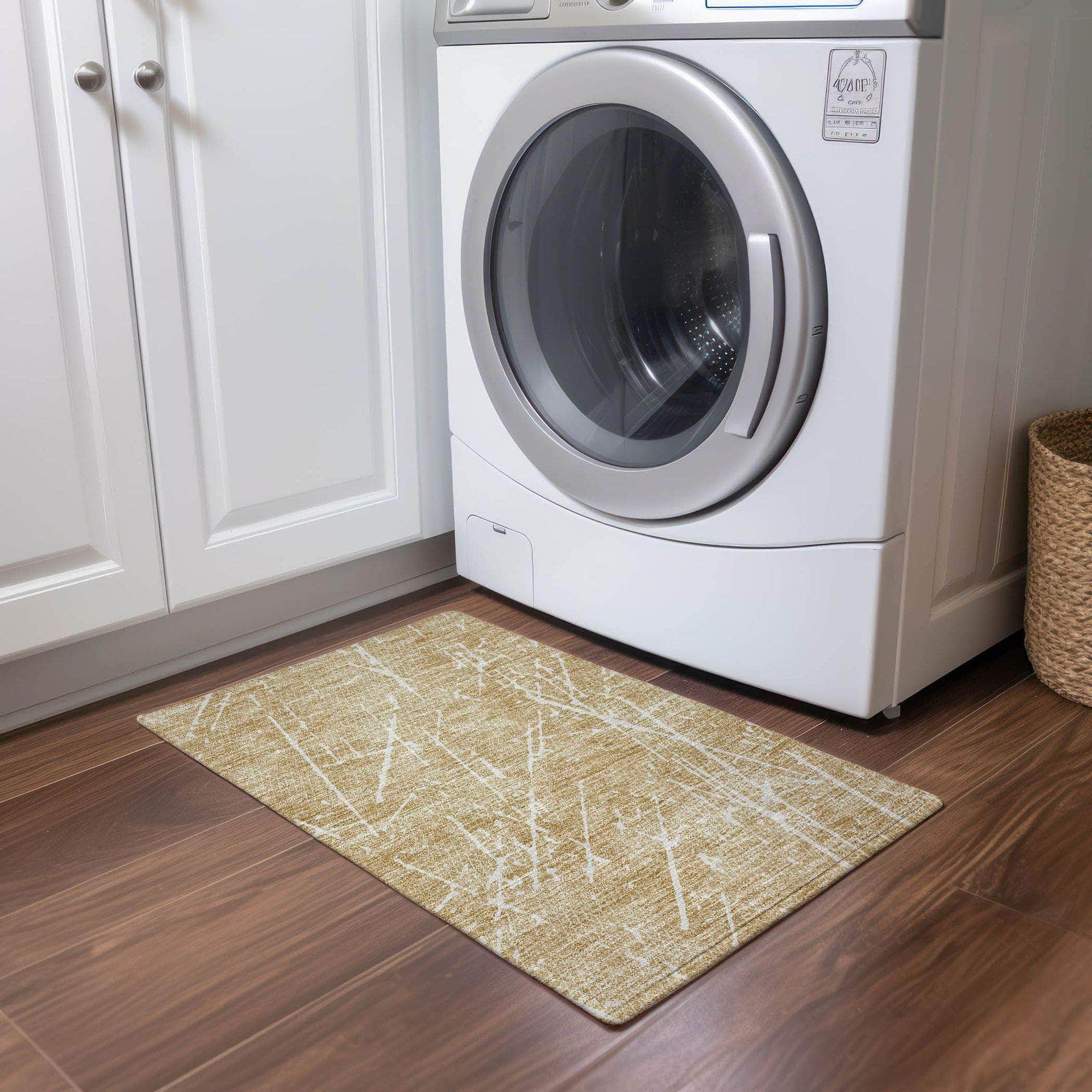 Machine Made ACN628 Beige Brown Rugs