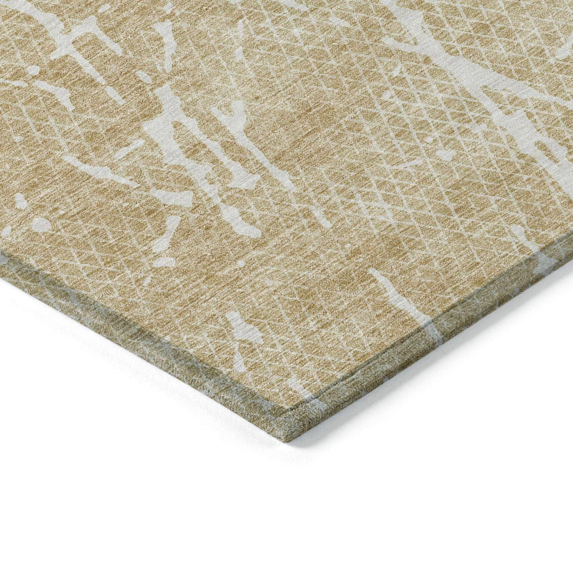 Machine Made ACN628 Beige Brown Rugs