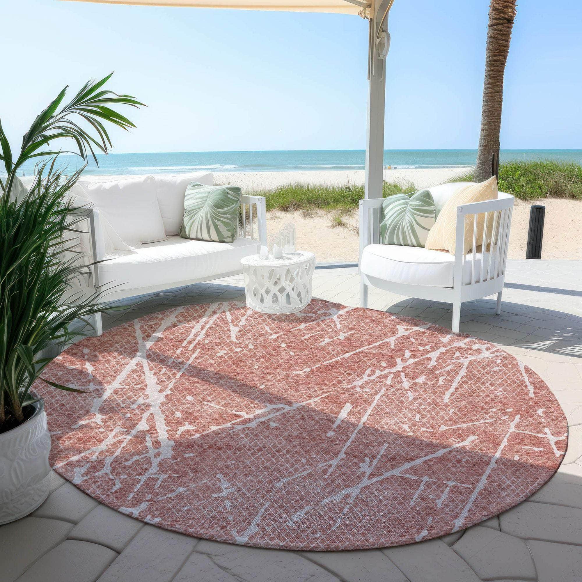 Machine Made ACN628 Blush Pink Rugs
