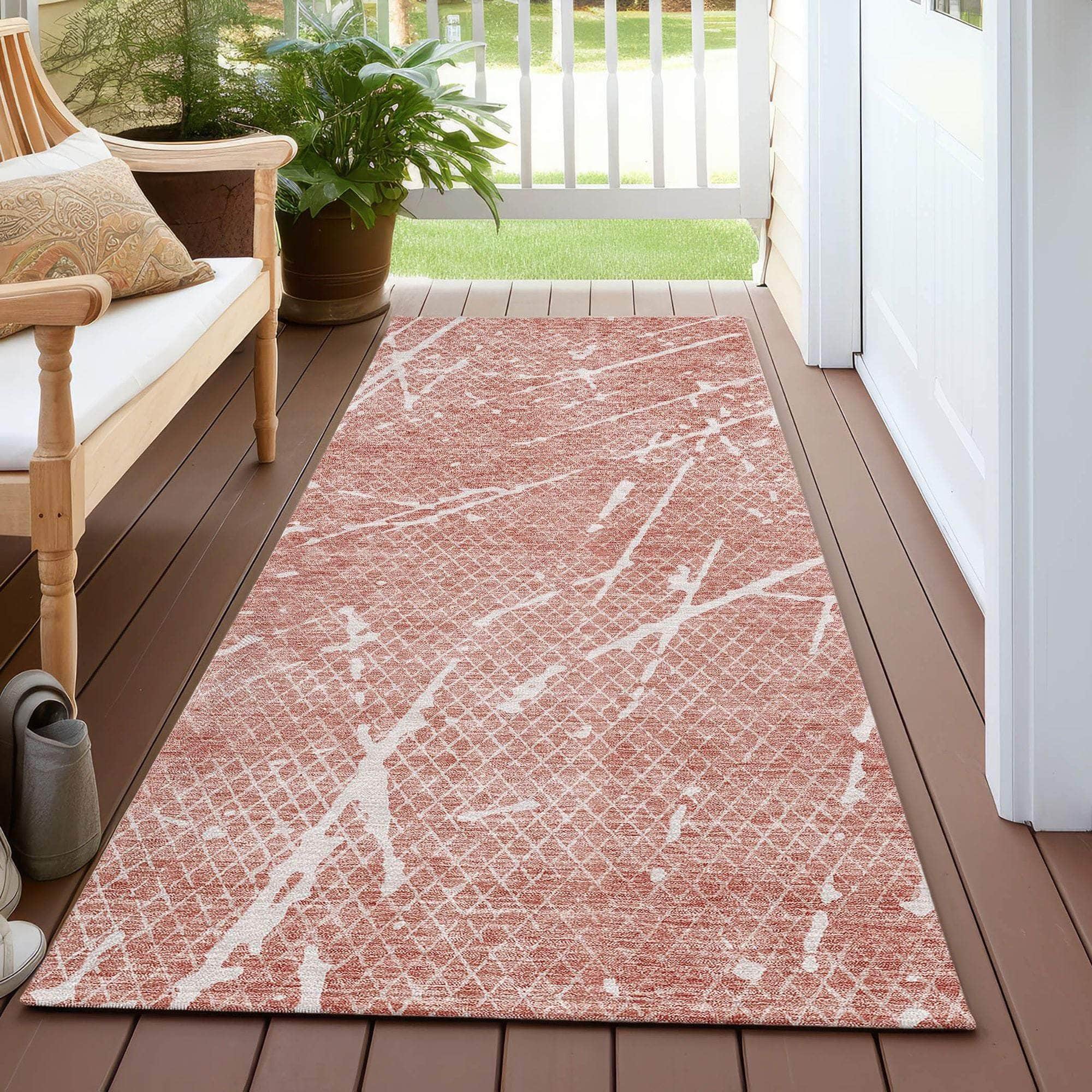 Machine Made ACN628 Blush Pink Rugs
