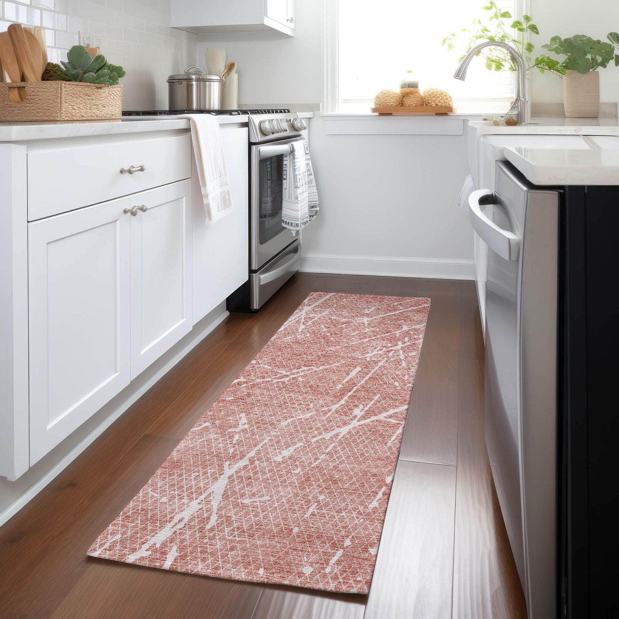 Machine Made ACN628 Blush Pink Rugs