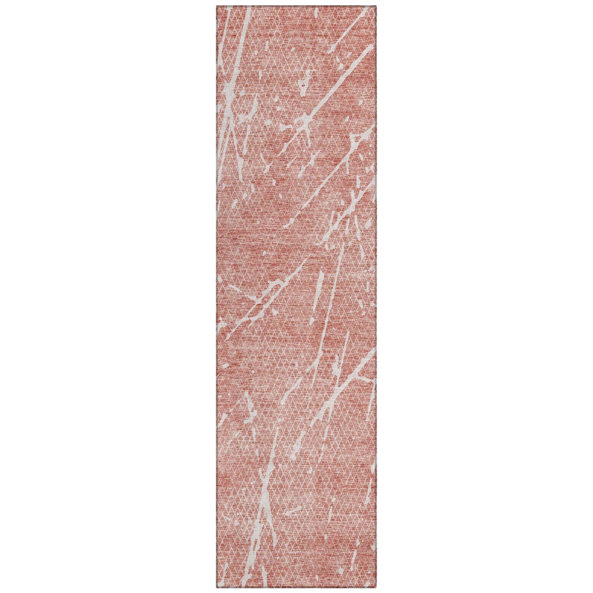 Machine Washable Blush Pink Rug - Indoor / Outdoor - Kids / Pet Friendly Lines Print Rug