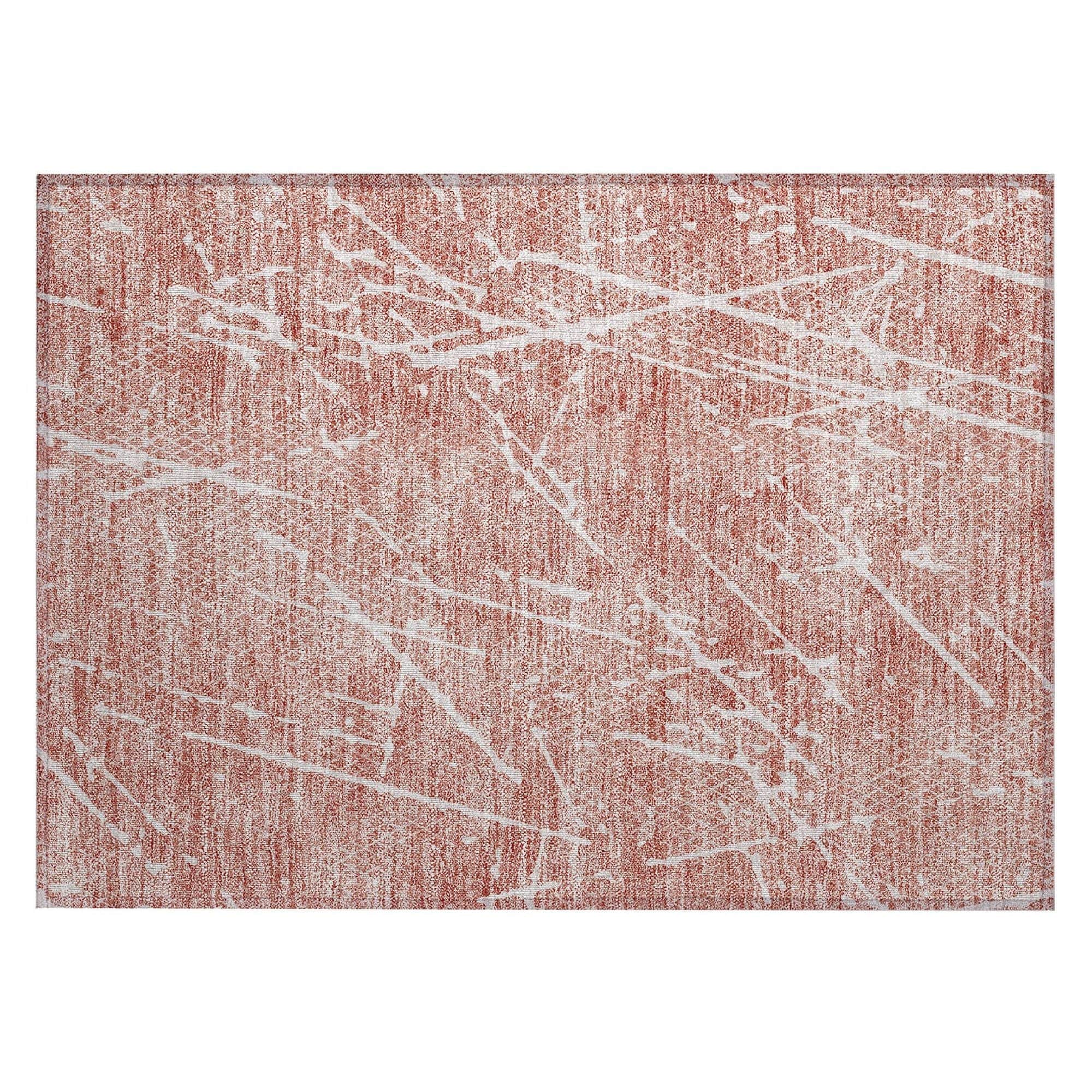 Machine Washable Blush Pink Rug - Indoor / Outdoor - Kids / Pet Friendly Lines Print Rug