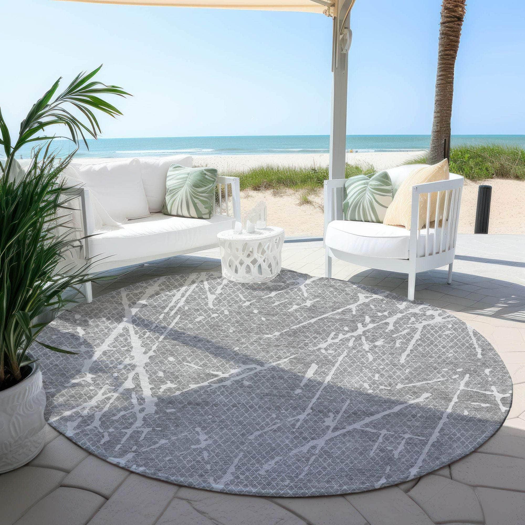 Machine Made ACN628 Gray Rugs