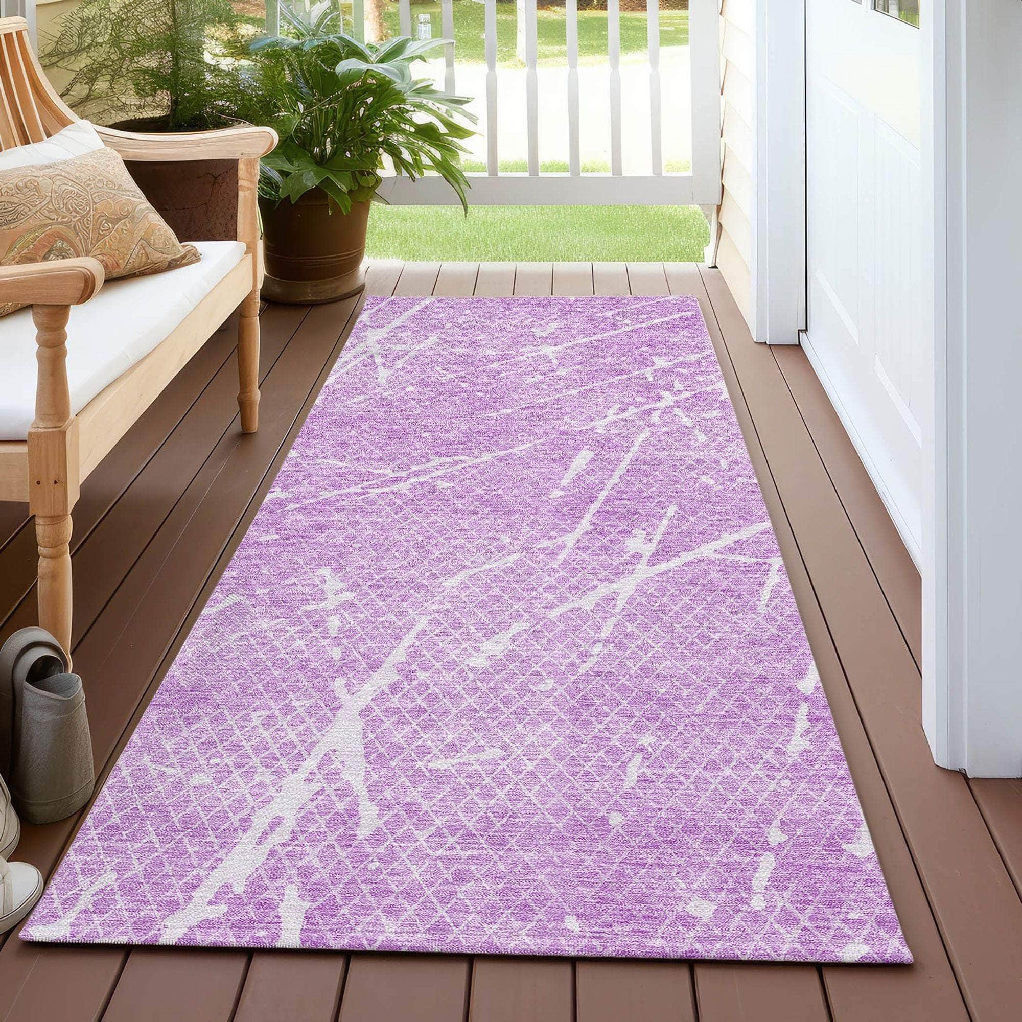Machine Made ACN628 Lilac Purple Rugs