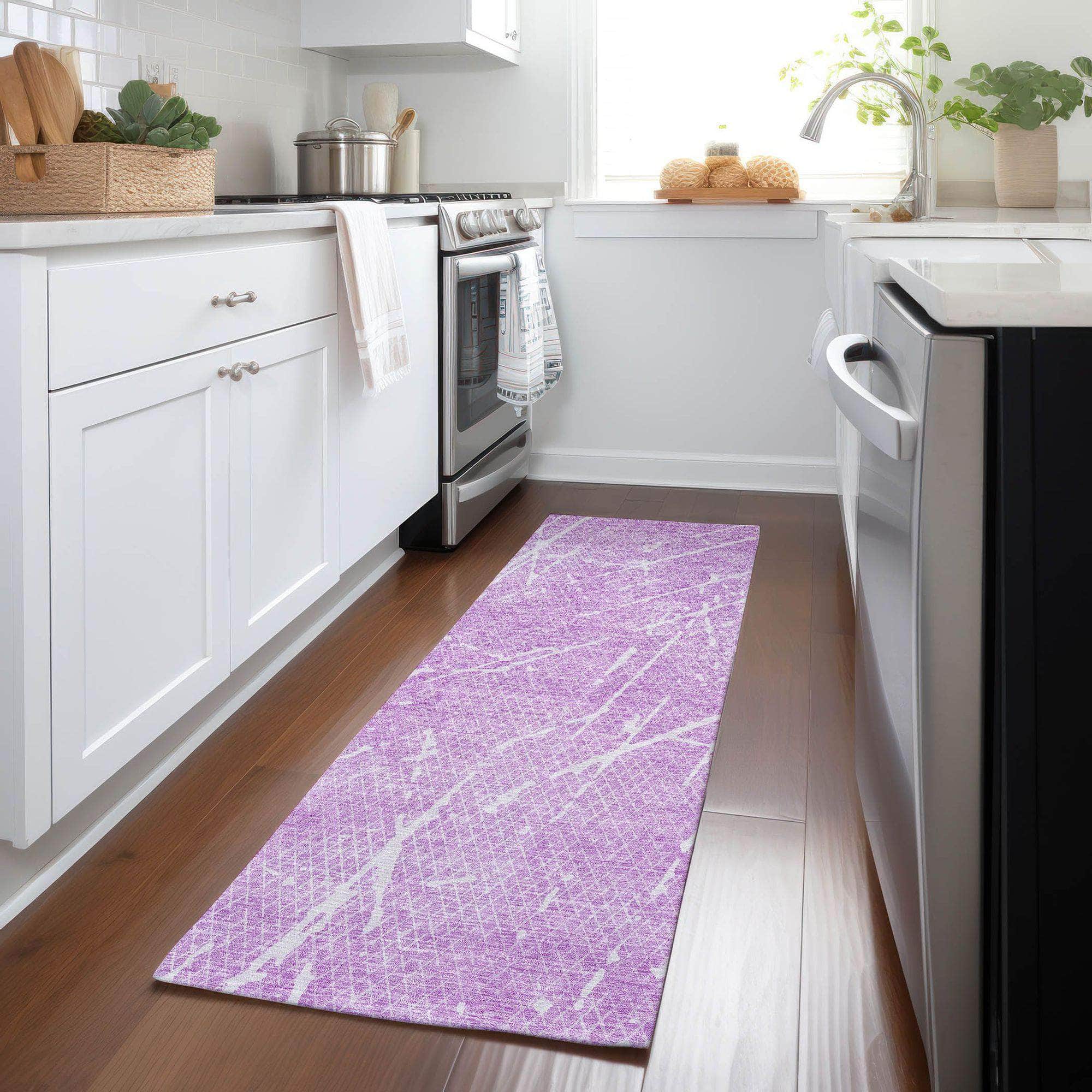 Machine Made ACN628 Lilac Purple Rugs