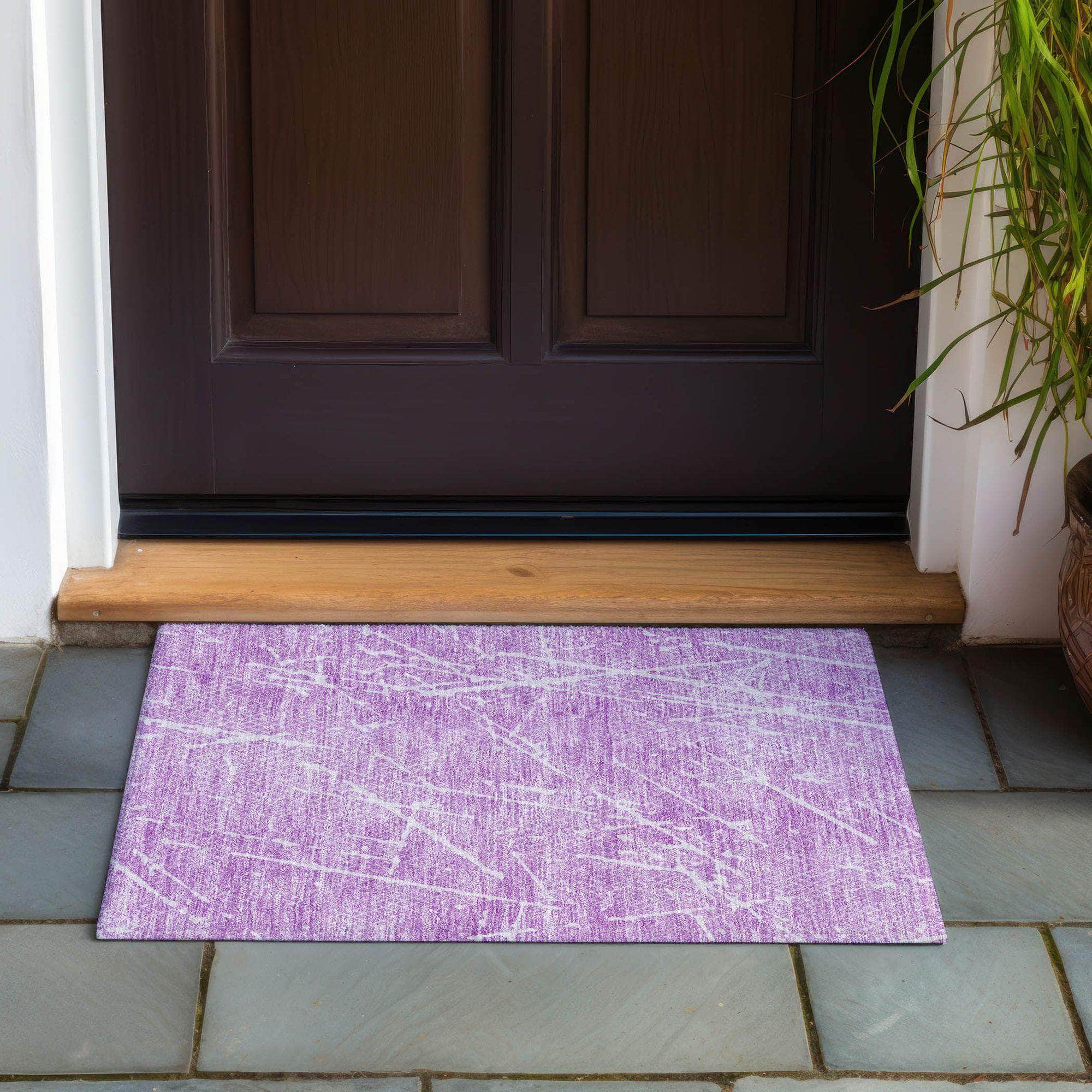 Machine Made ACN628 Lilac Purple Rugs