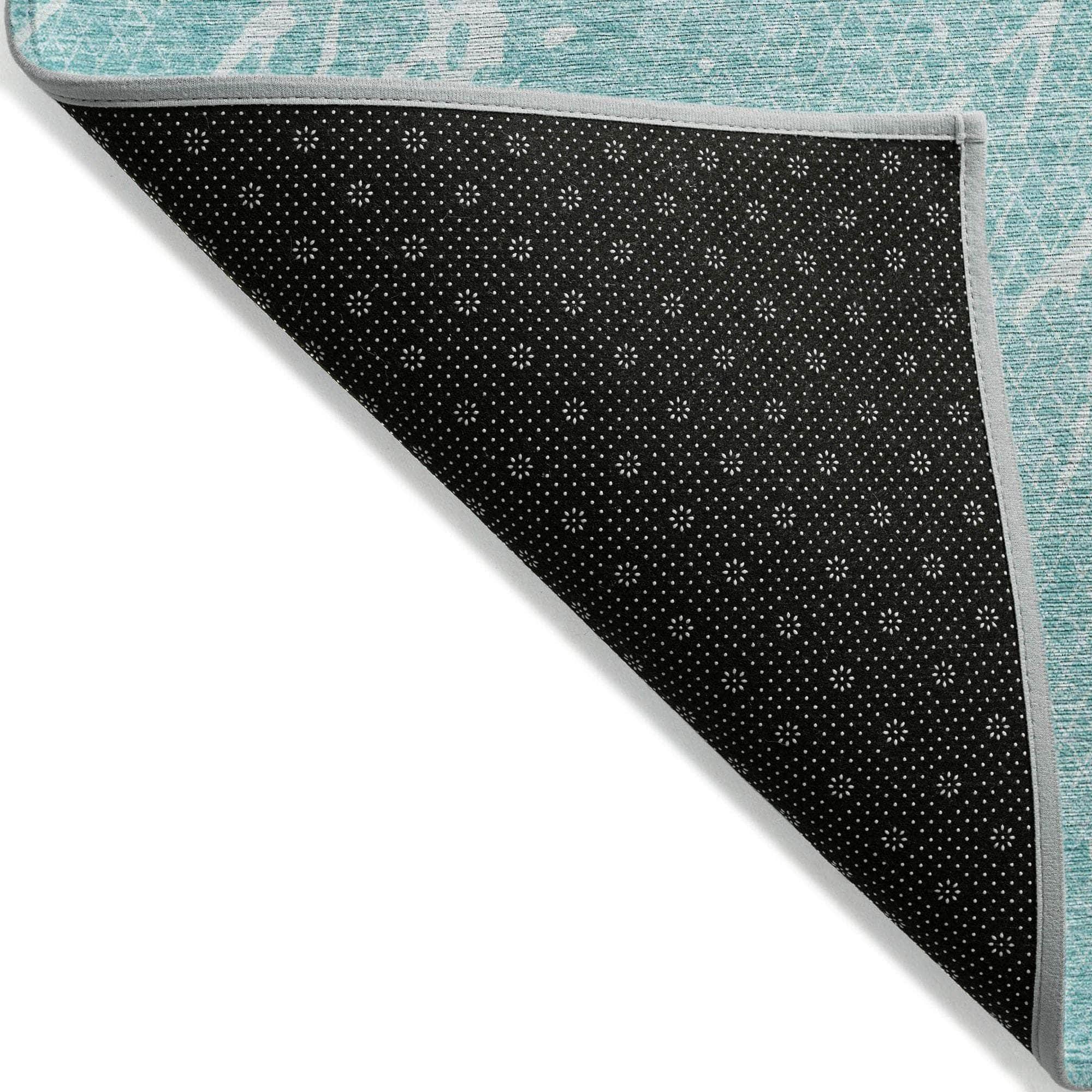 Machine Made ACN628 Teal Rugs