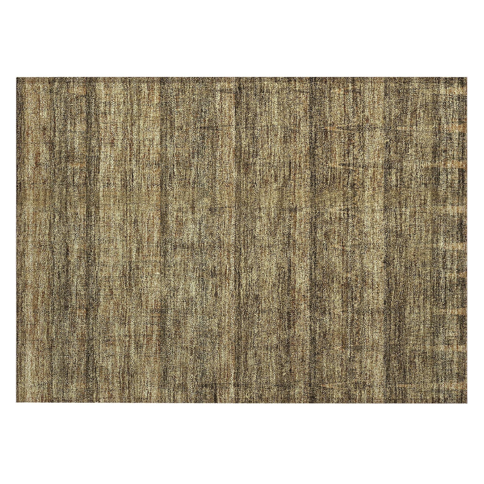 Machine Washable Brown Rug - Indoor / Outdoor - Kids / Pet Friendly Stripes Print Rug
