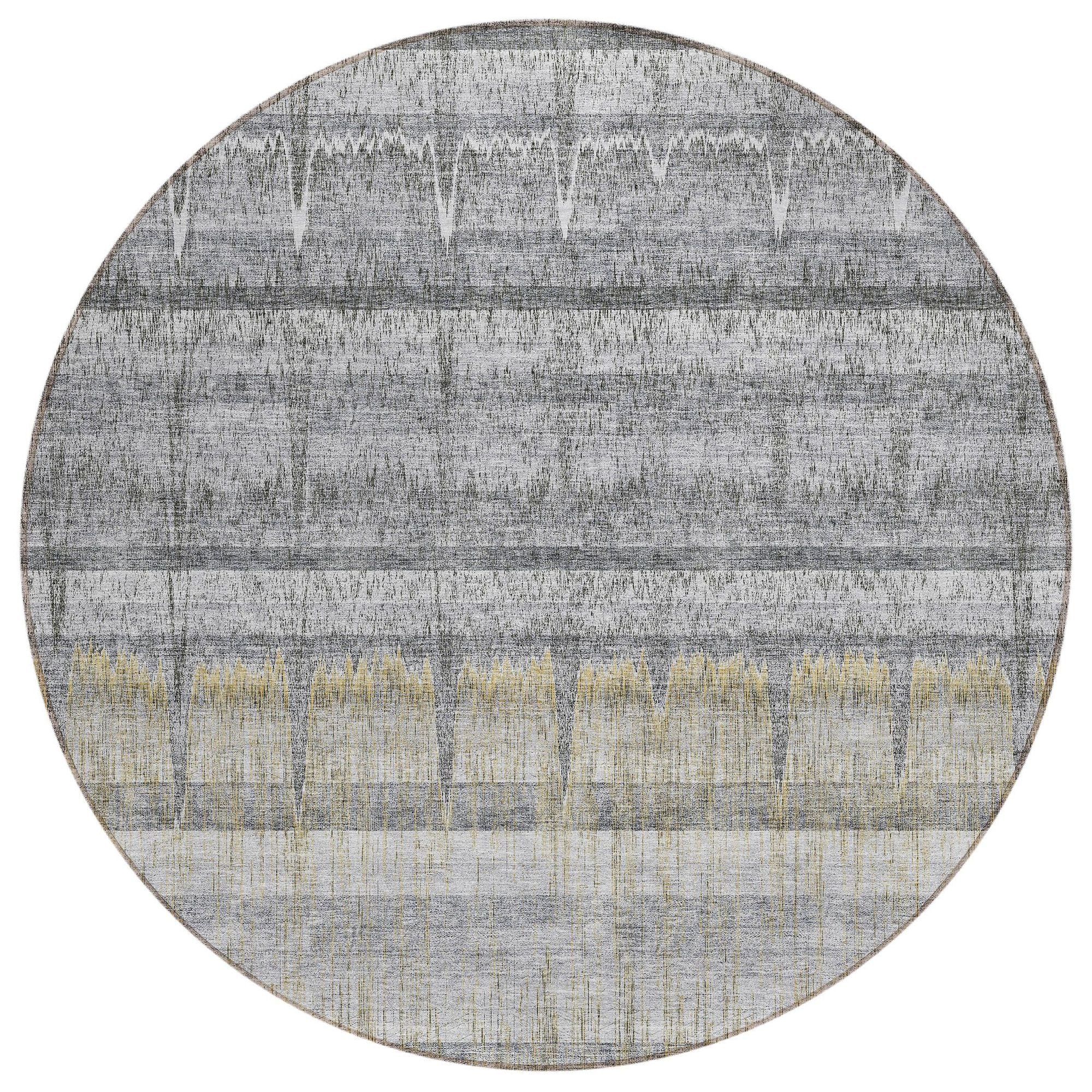 Machine Washable Gray Rug - Indoor / Outdoor - Kids / Pet Friendly Stripes Print Rug