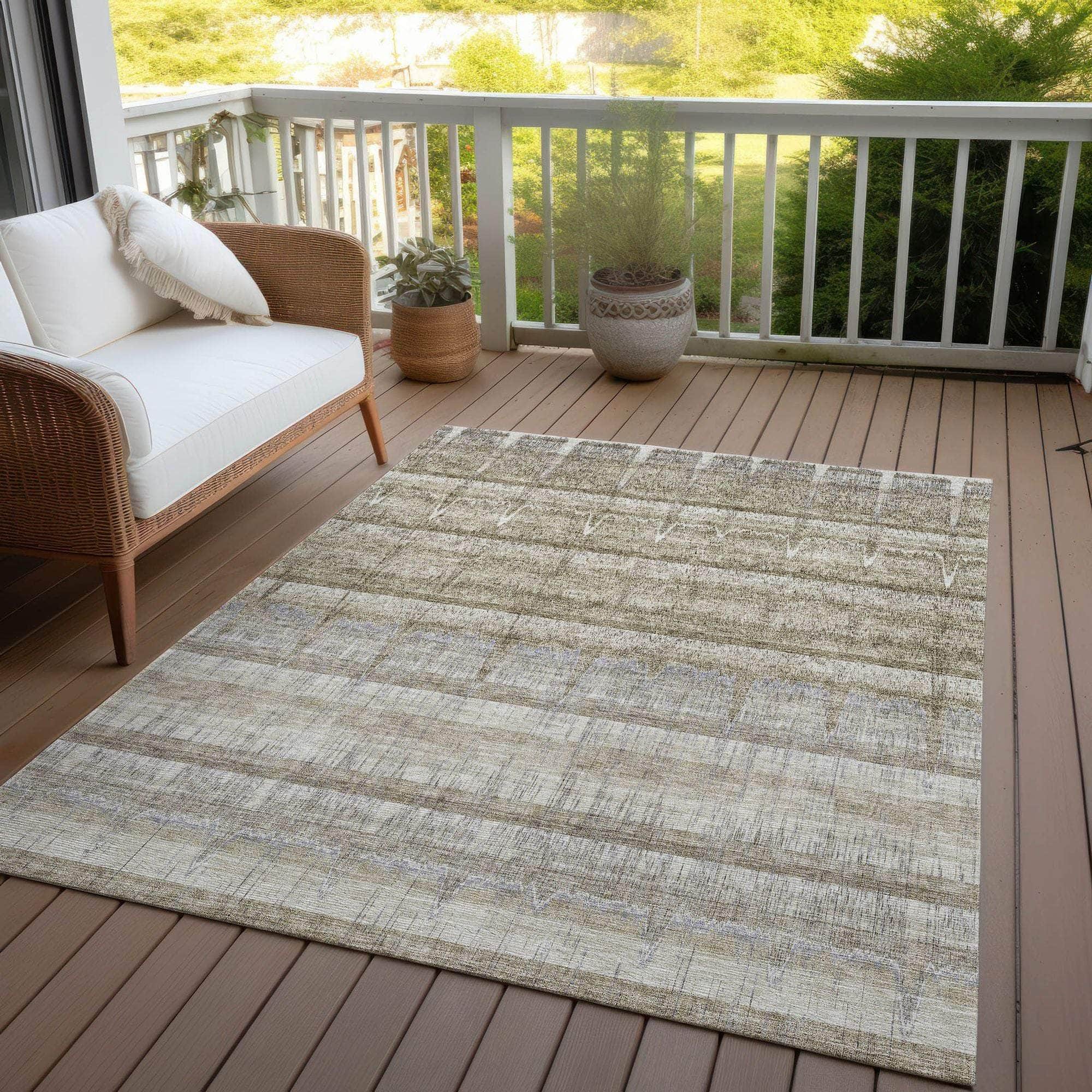 Machine Made ACN629 Taupe Brown Rugs
