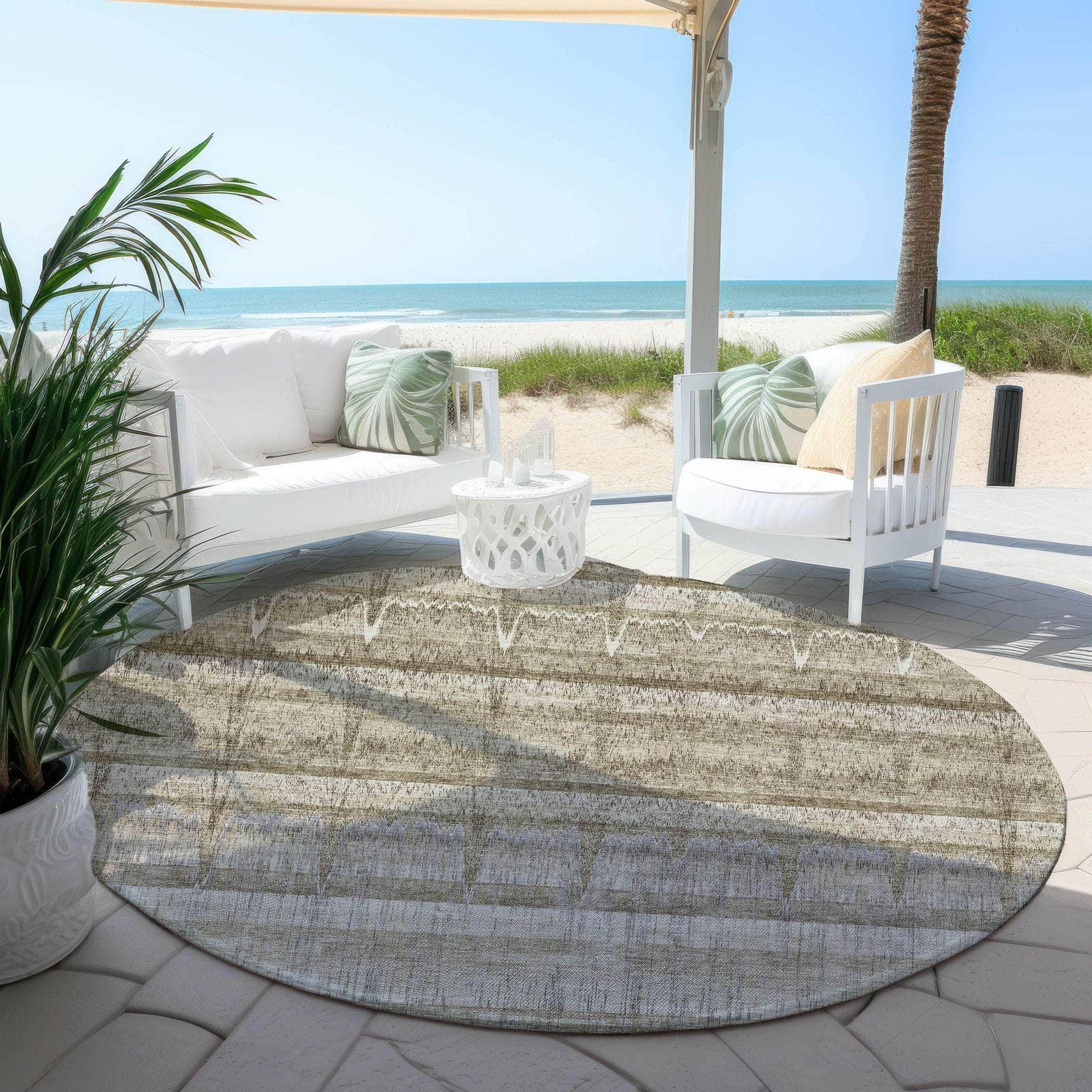 Machine Made ACN629 Taupe Brown Rugs