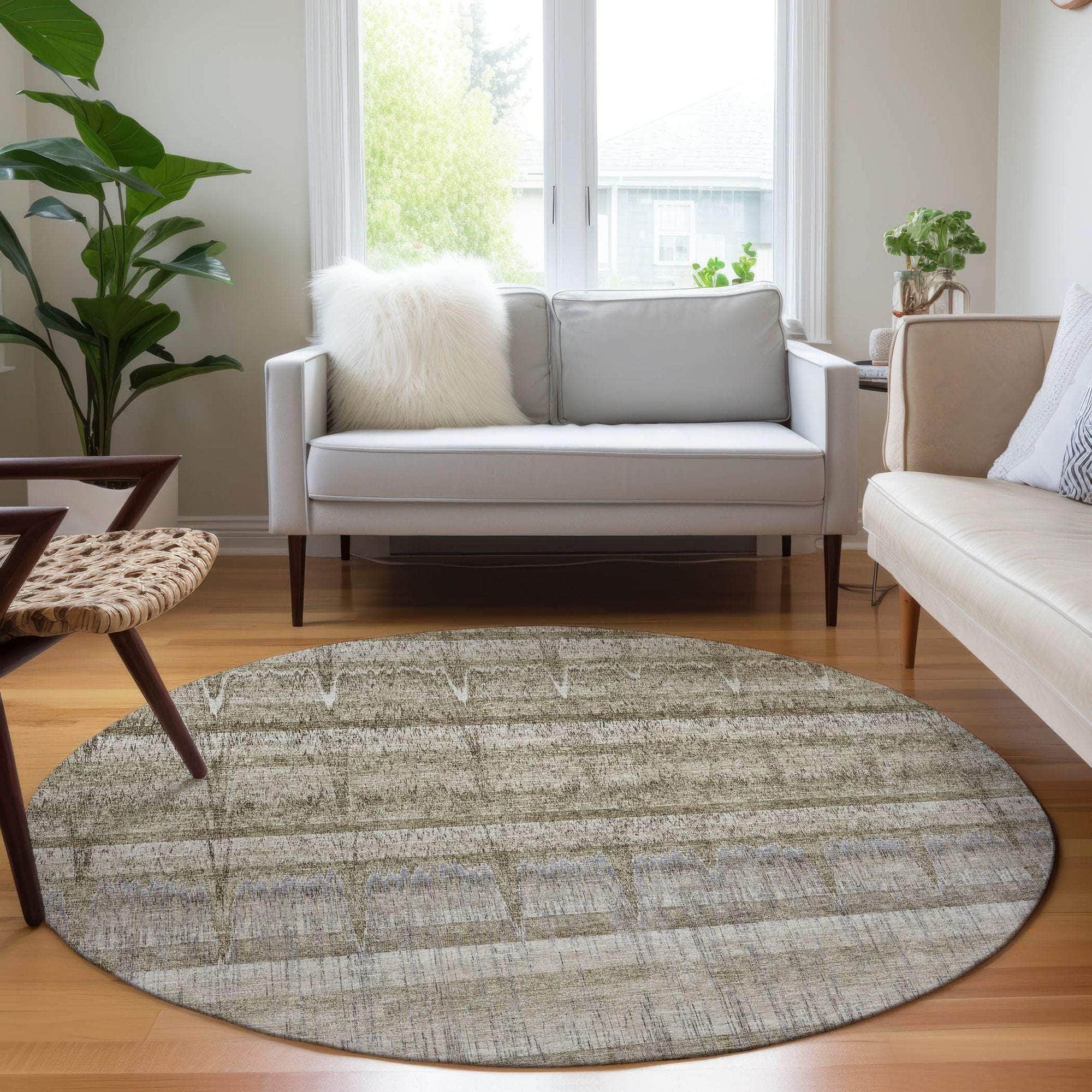 Machine Made ACN629 Taupe Brown Rugs