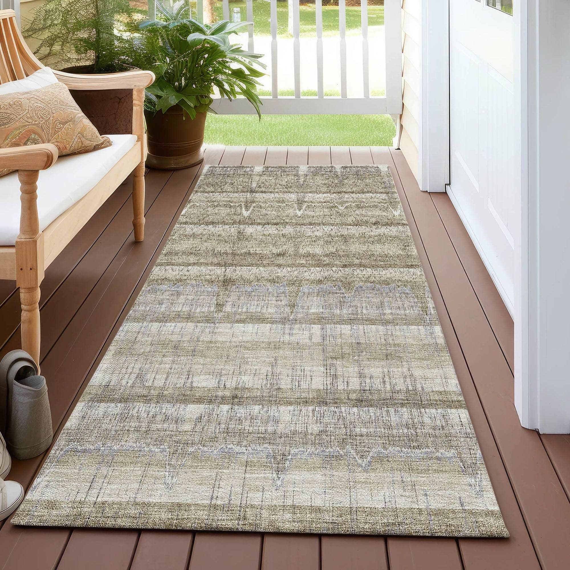 Machine Made ACN629 Taupe Brown Rugs