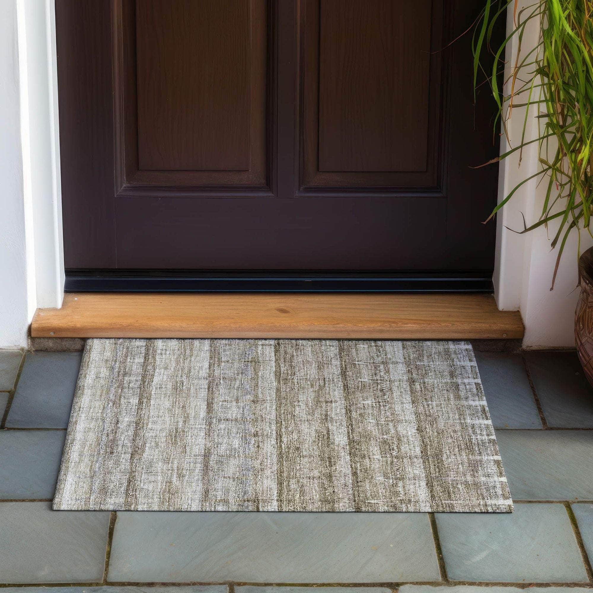 Machine Made ACN629 Taupe Brown Rugs