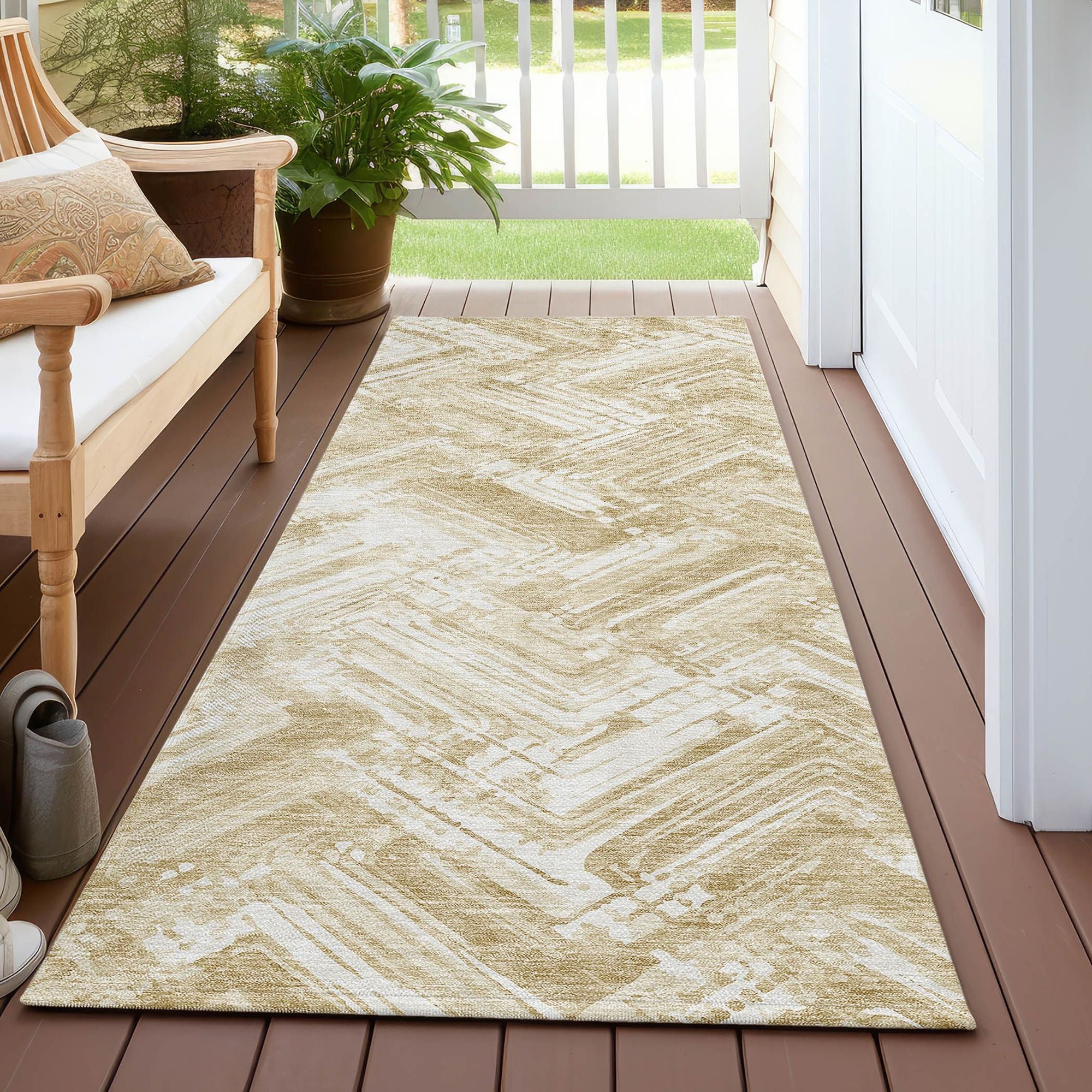 Machine Made ACN630 Beige Brown Rugs