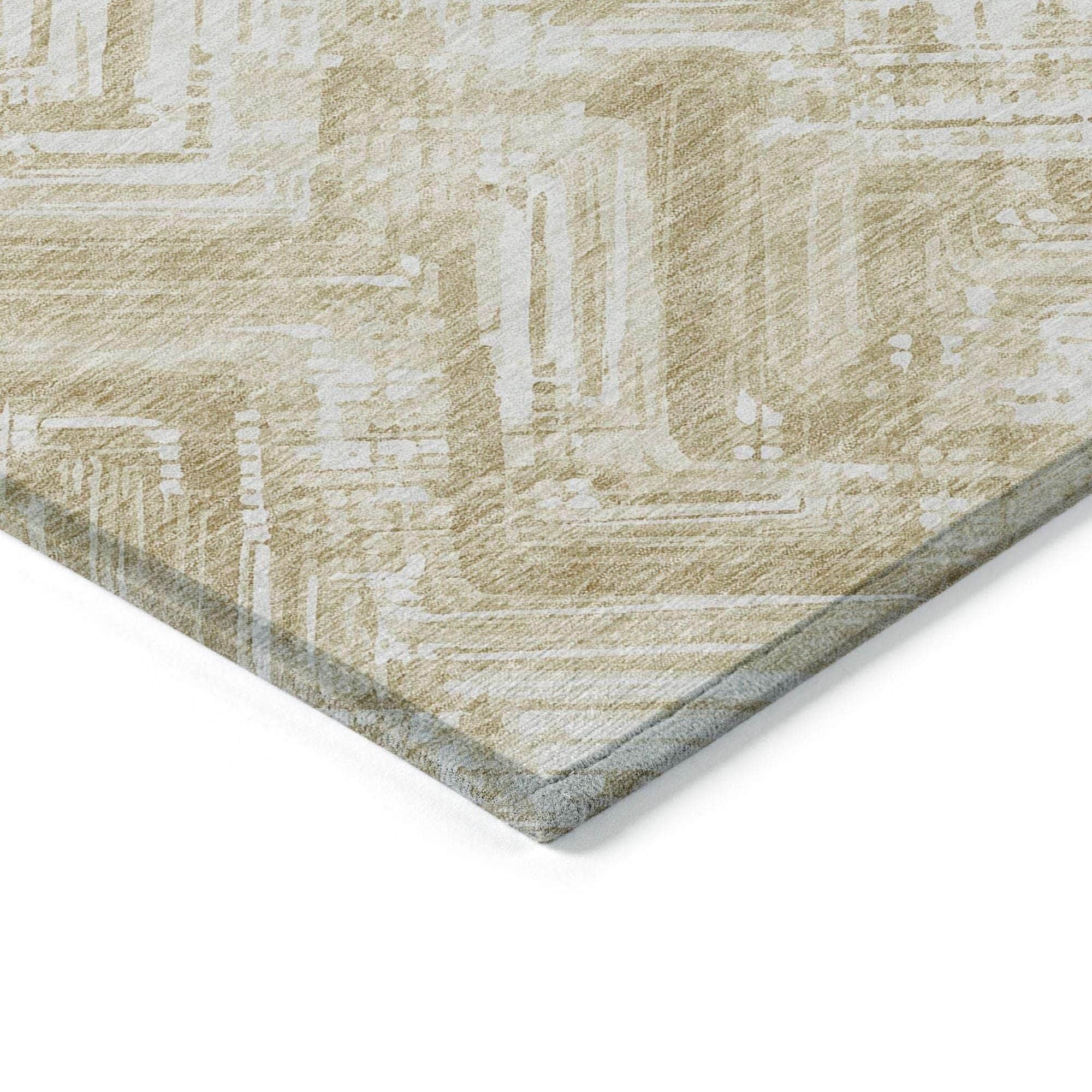Machine Made ACN630 Beige Brown Rugs