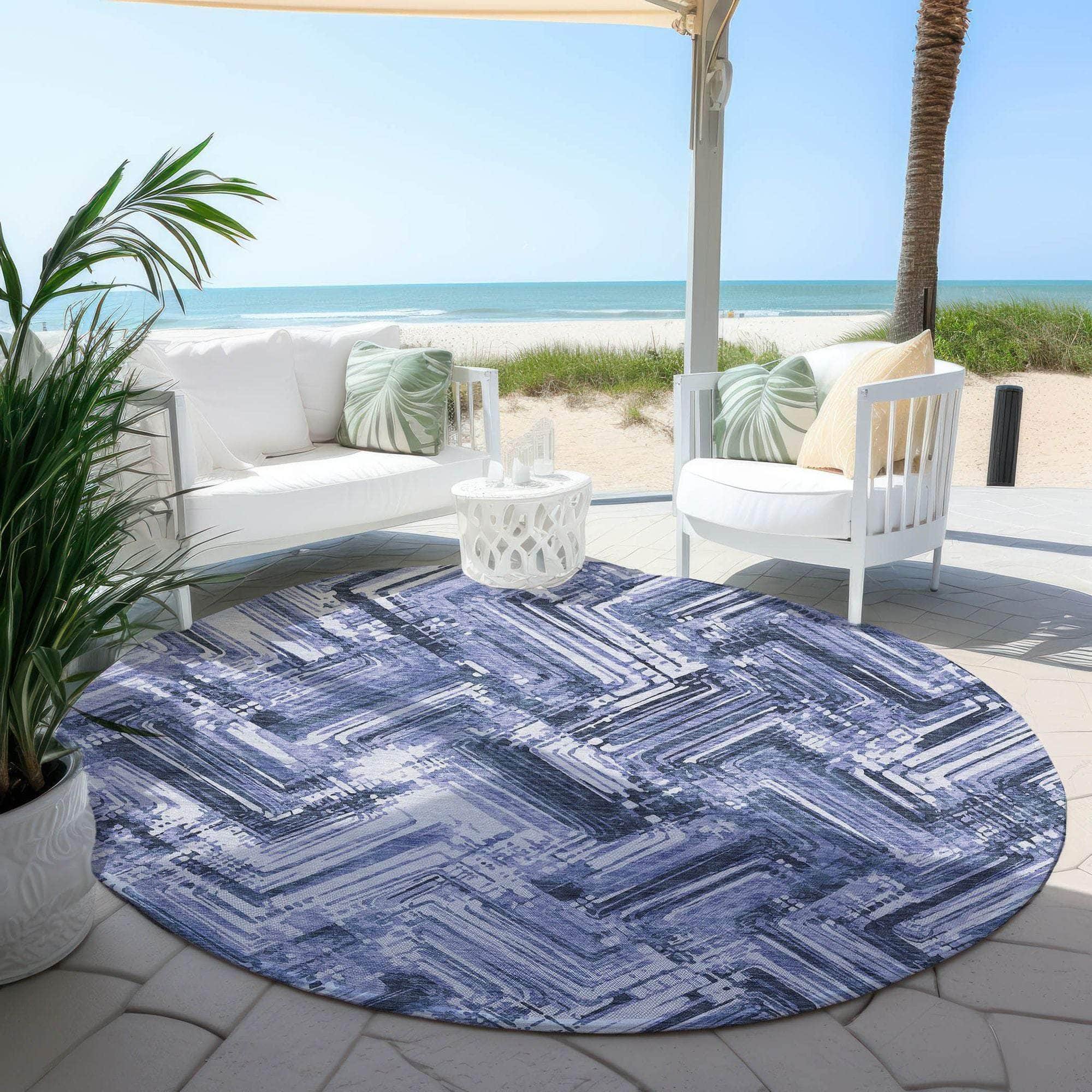 Machine Made ACN630 Blue Rugs