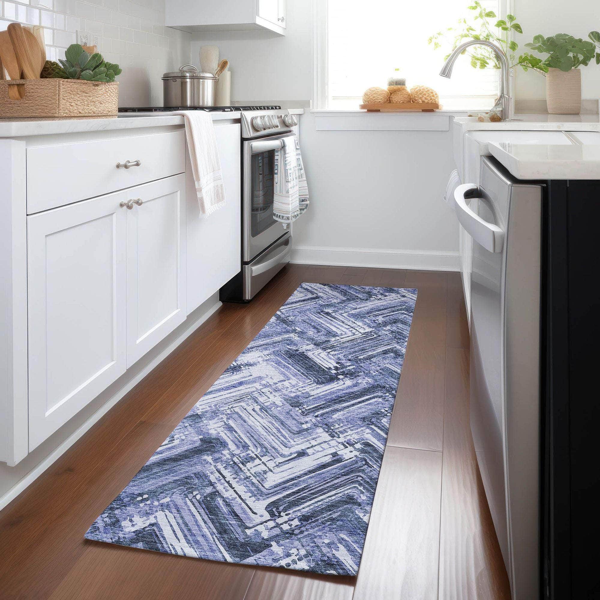Machine Made ACN630 Blue Rugs