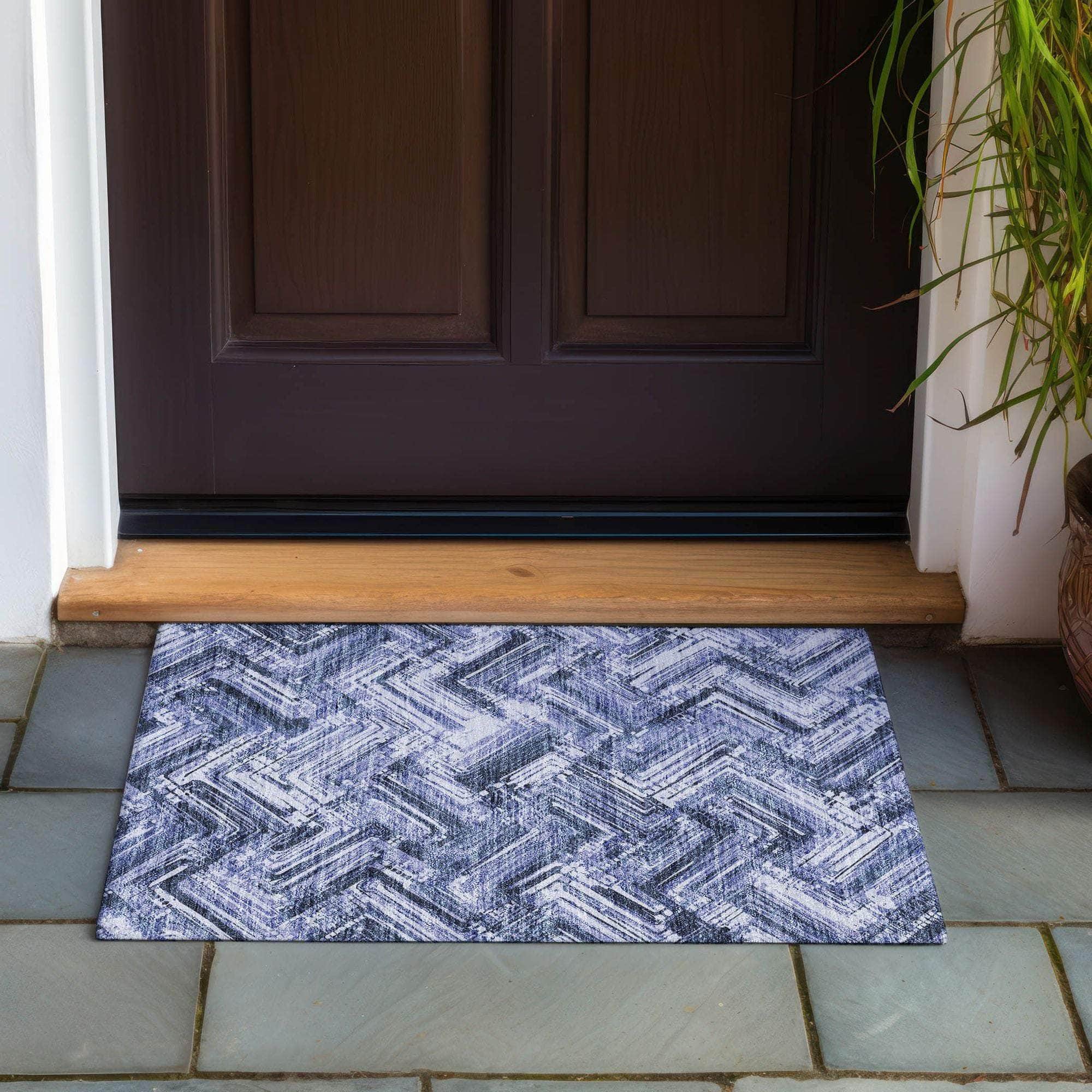 Machine Made ACN630 Blue Rugs