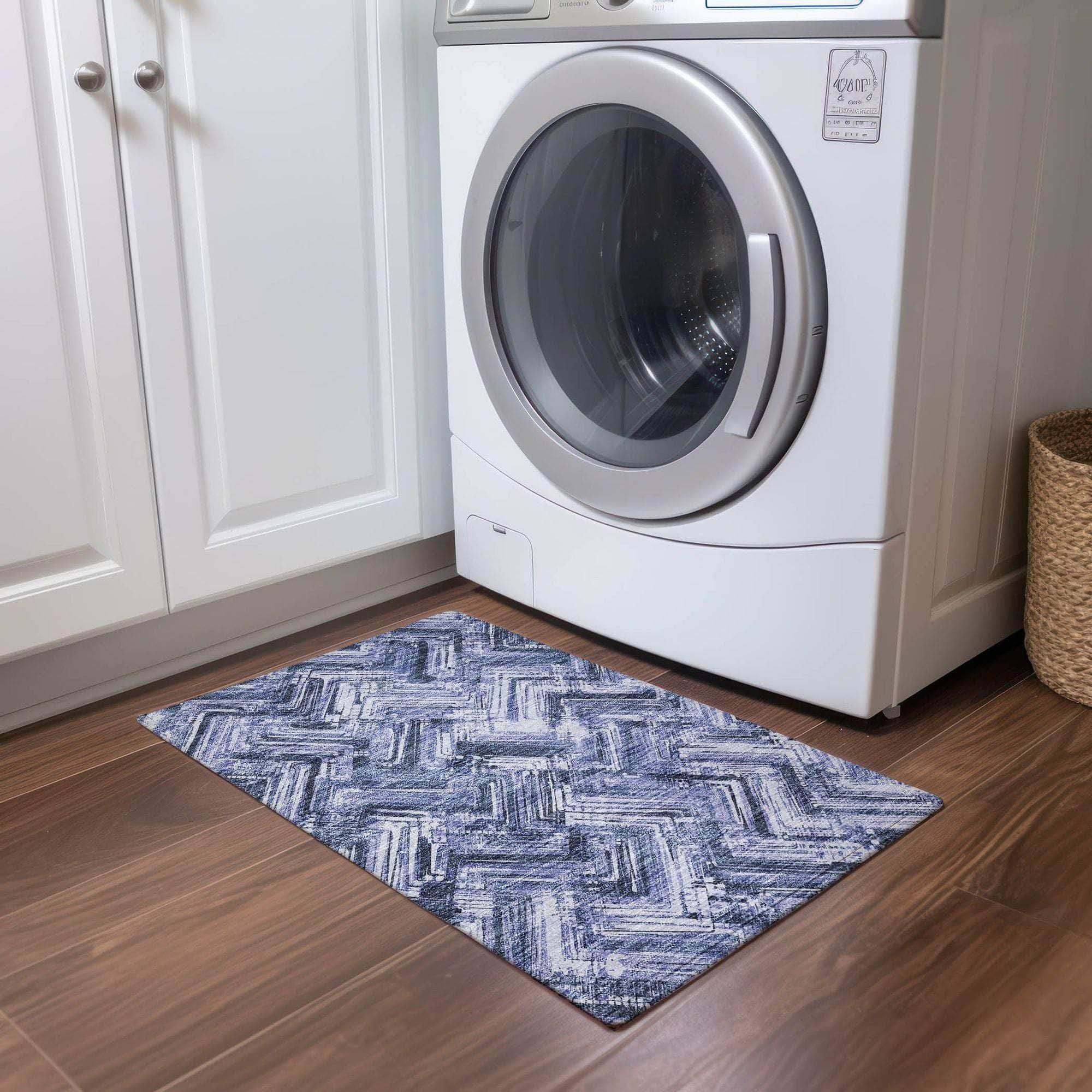 Machine Made ACN630 Blue Rugs