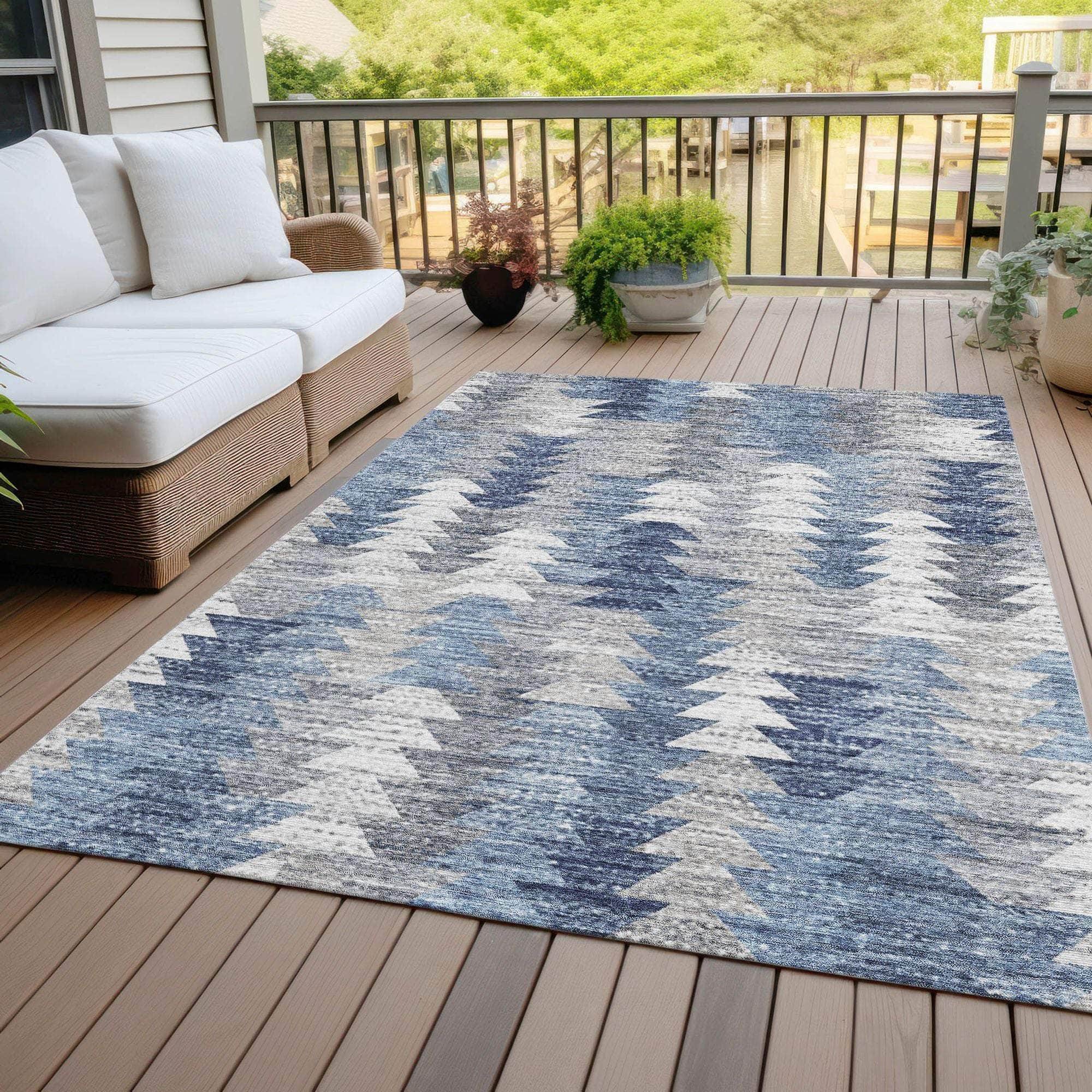 Machine Made ACN632 Blue Rugs