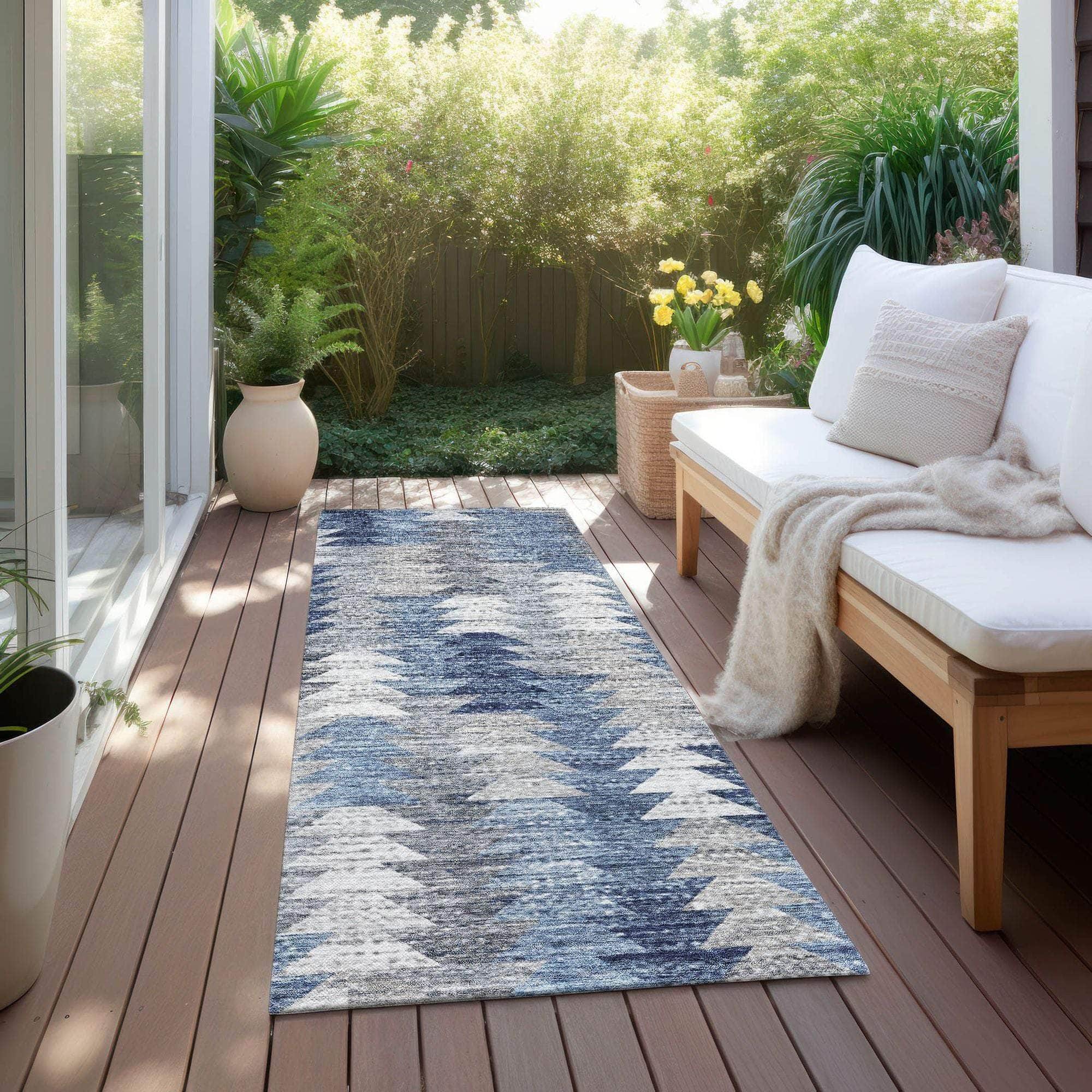 Machine Made ACN632 Blue Rugs