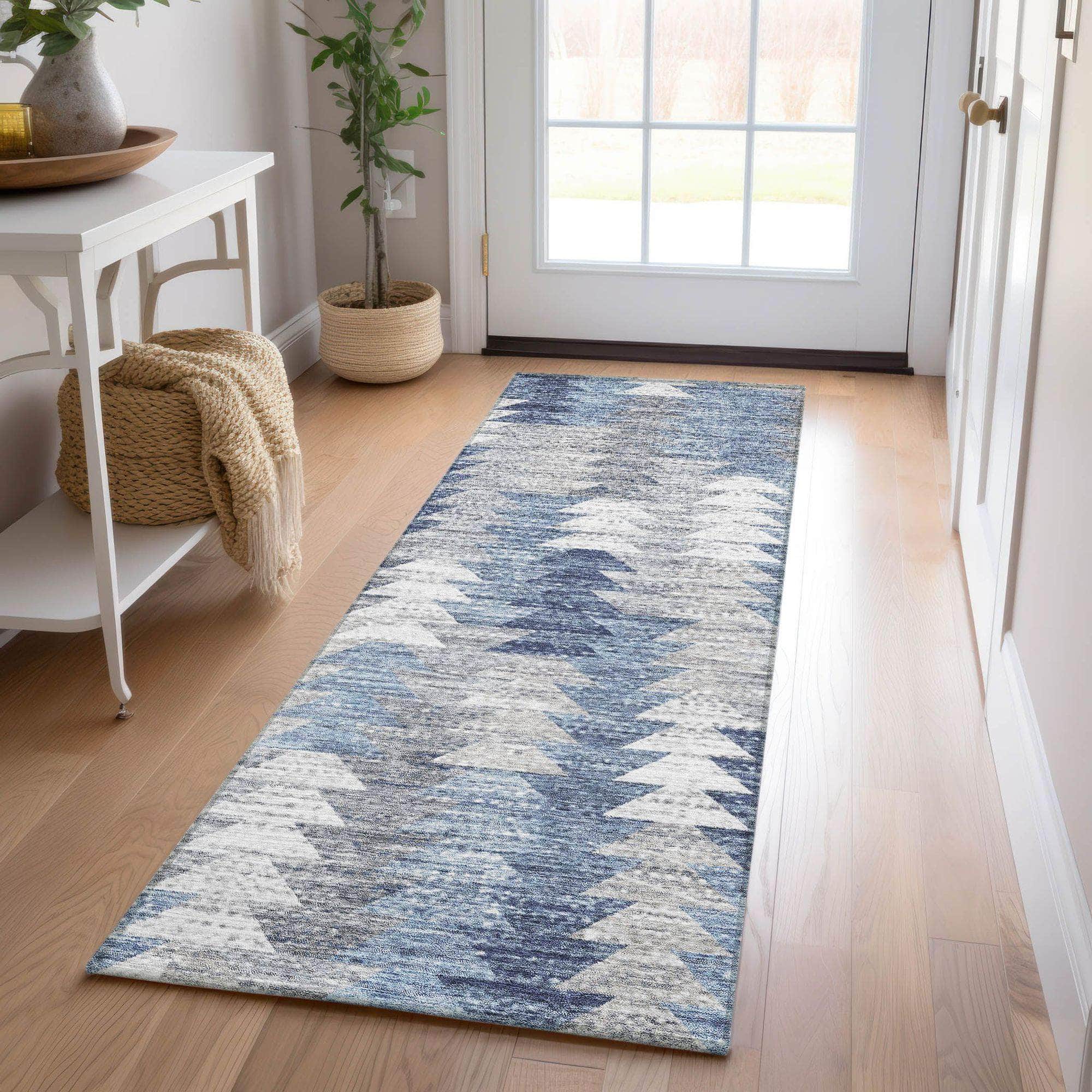Machine Made ACN632 Blue Rugs