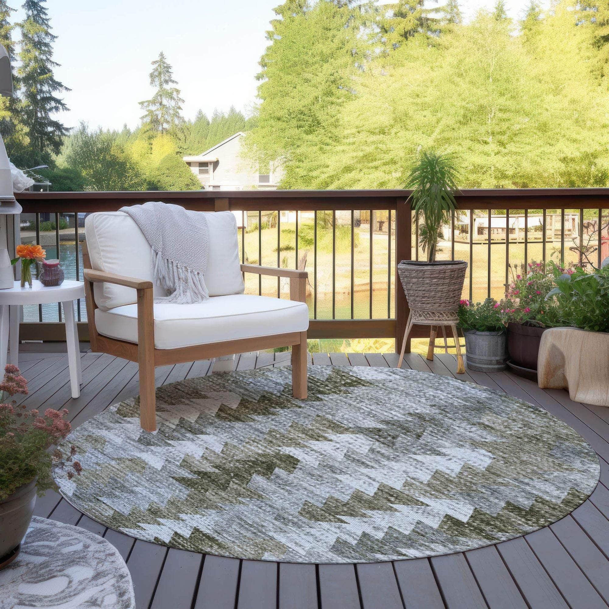 Machine Made ACN632 Brown Rugs