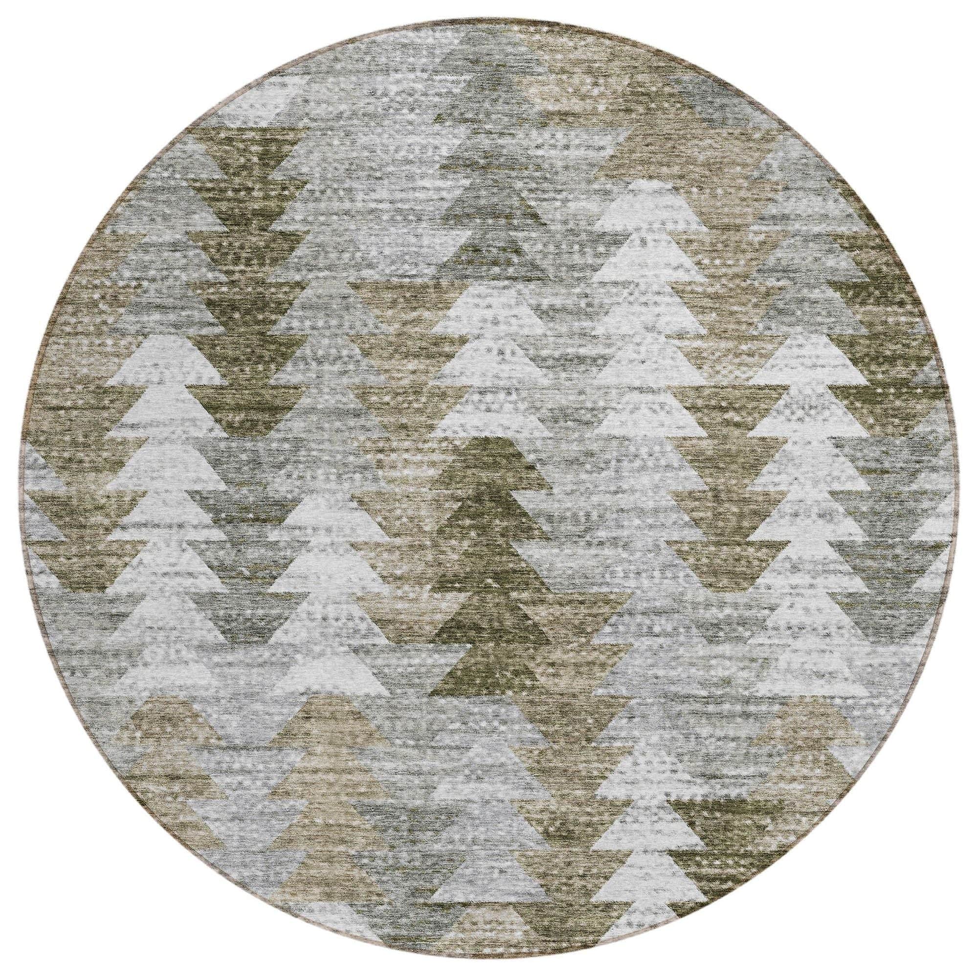 Machine Washable Brown Rug - Indoor / Outdoor - Kids / Pet Friendly Modern Print Rug