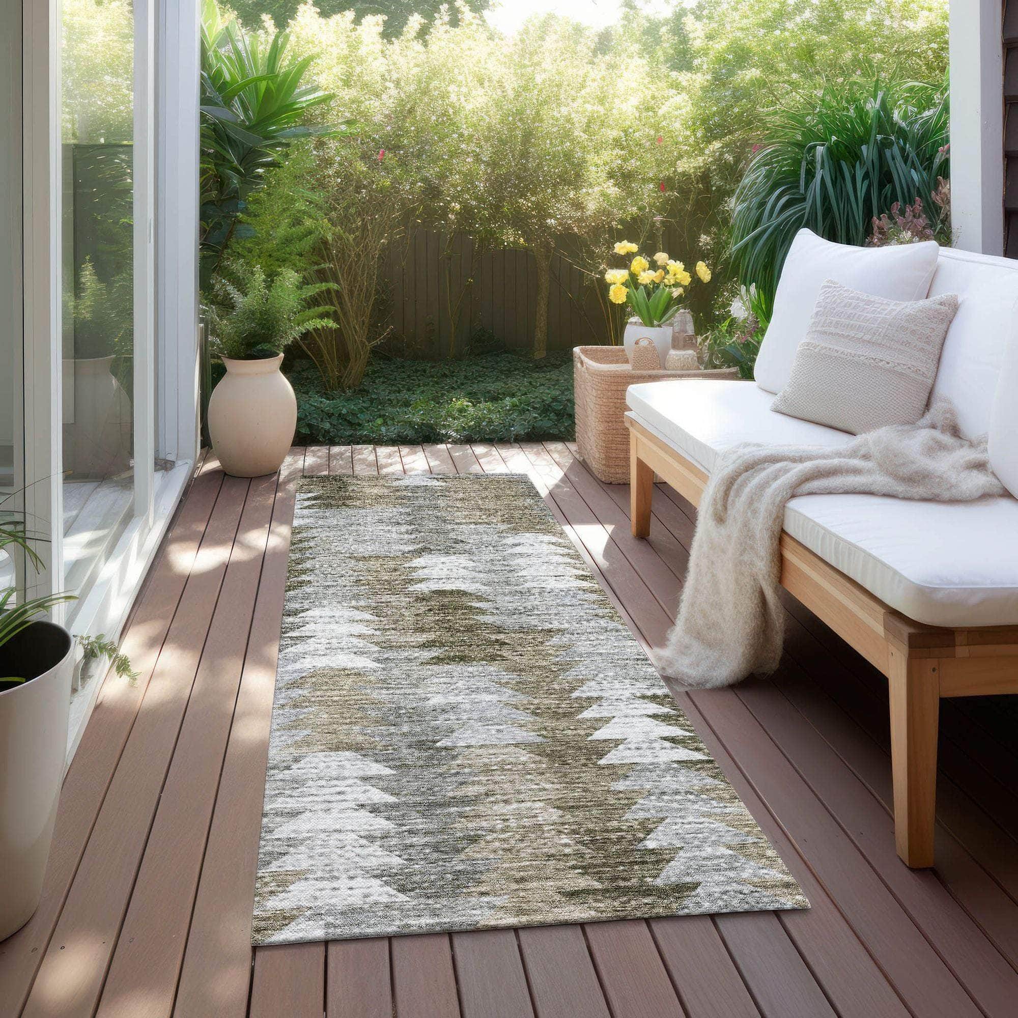 Machine Made ACN632 Brown Rugs