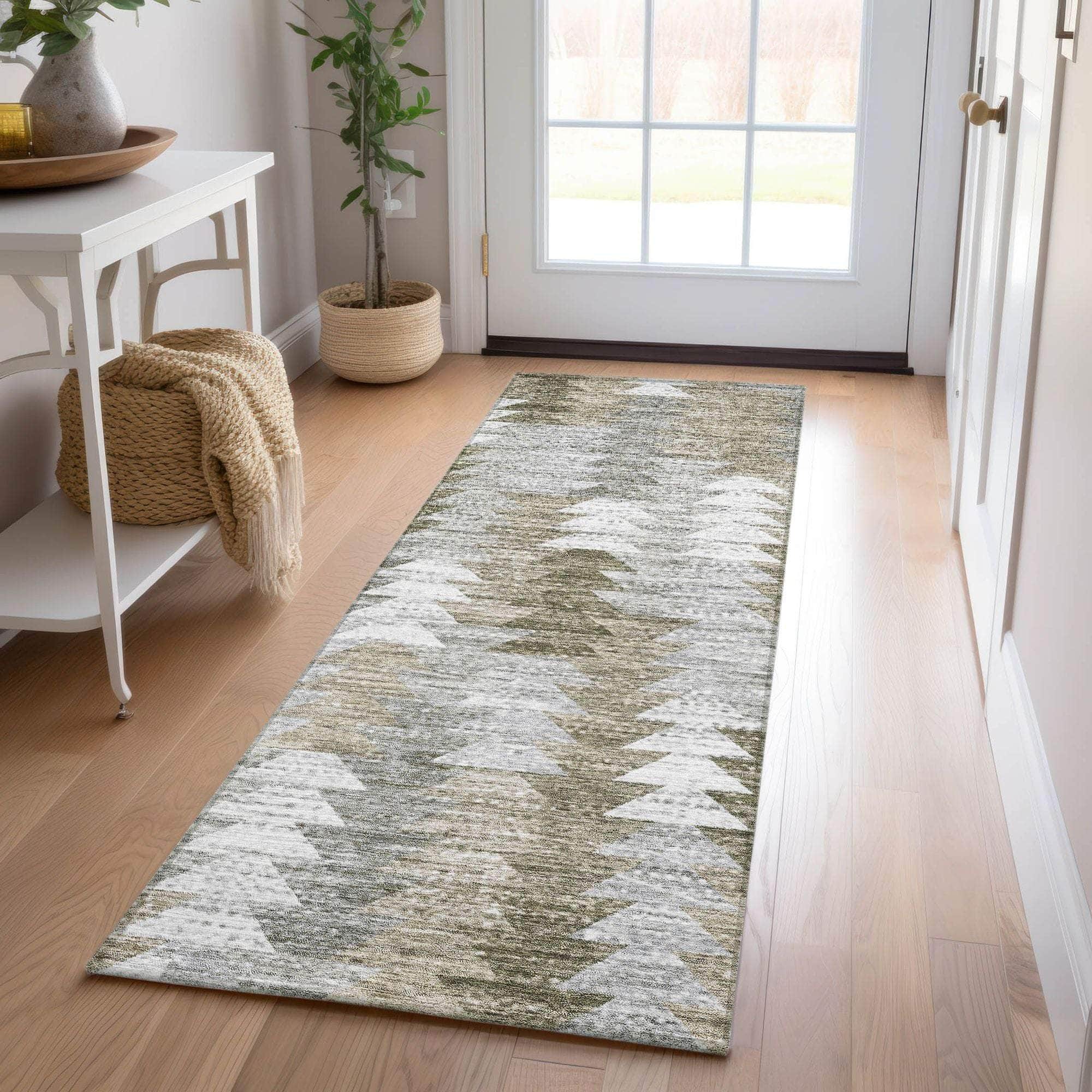 Machine Made ACN632 Brown Rugs