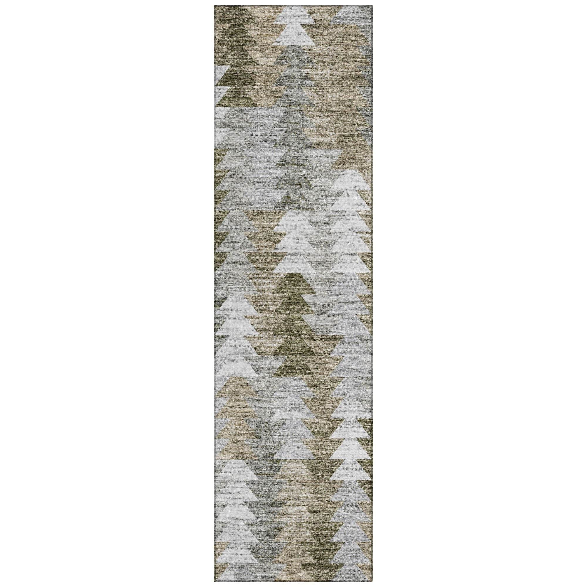 Machine Washable Brown Rug - Indoor / Outdoor - Kids / Pet Friendly Modern Print Rug