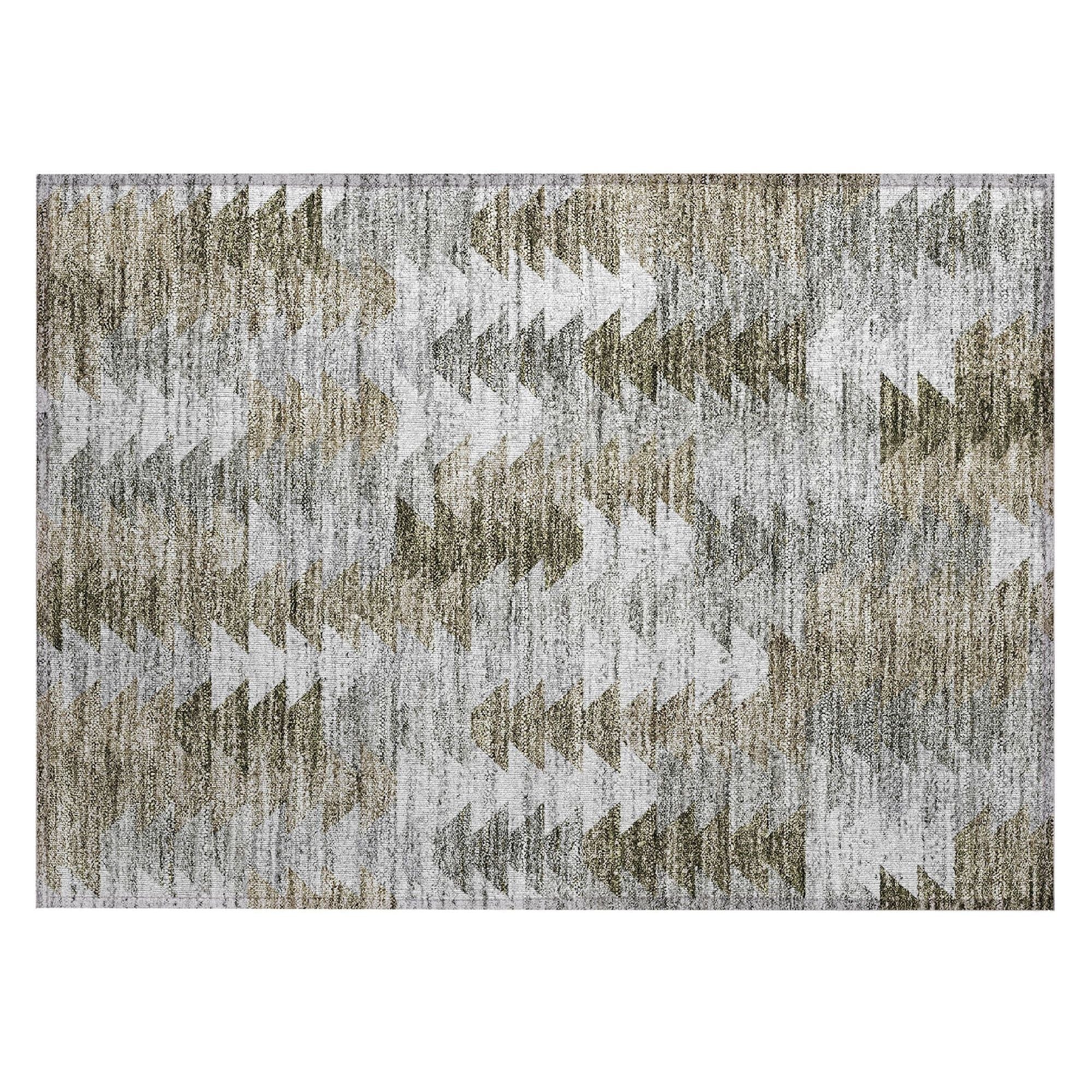 Machine Washable Brown Rug - Indoor / Outdoor - Kids / Pet Friendly Modern Print Rug